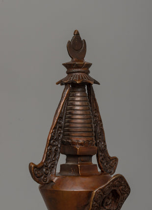 24cm Chorten Tibetan Stupa Artwork | Handcrafted Religious Craftsmanship
