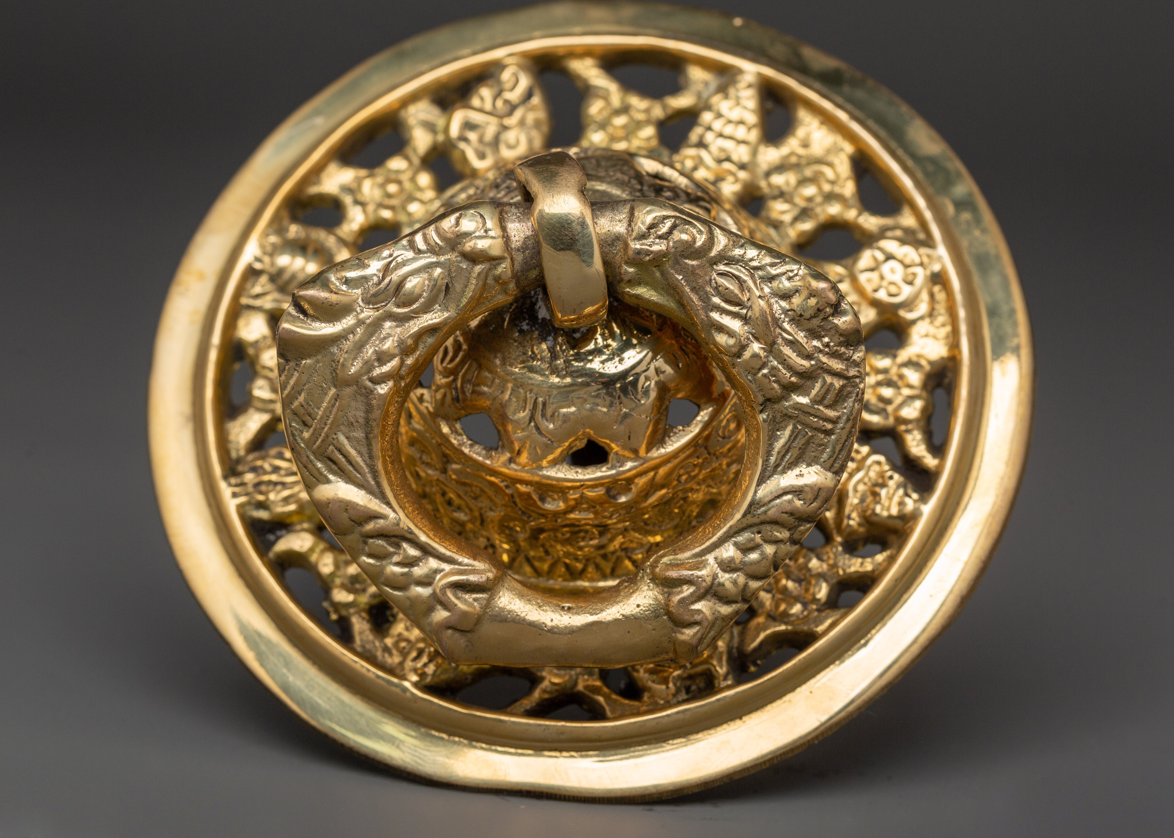 Tibetan Brass Door Knocker Set |  Himalayan-Style Decorative Knockers