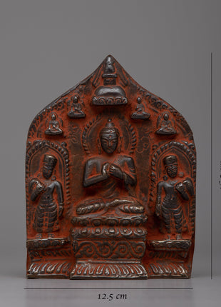 Brass Maitreya Buddha with Disciplies Statue | Harmonious Representation of Buddhist Teachings
