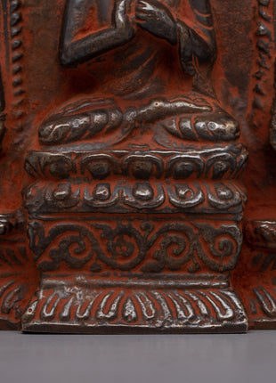 Brass Maitreya Buddha with Disciplies Statue | Harmonious Representation of Buddhist Teachings