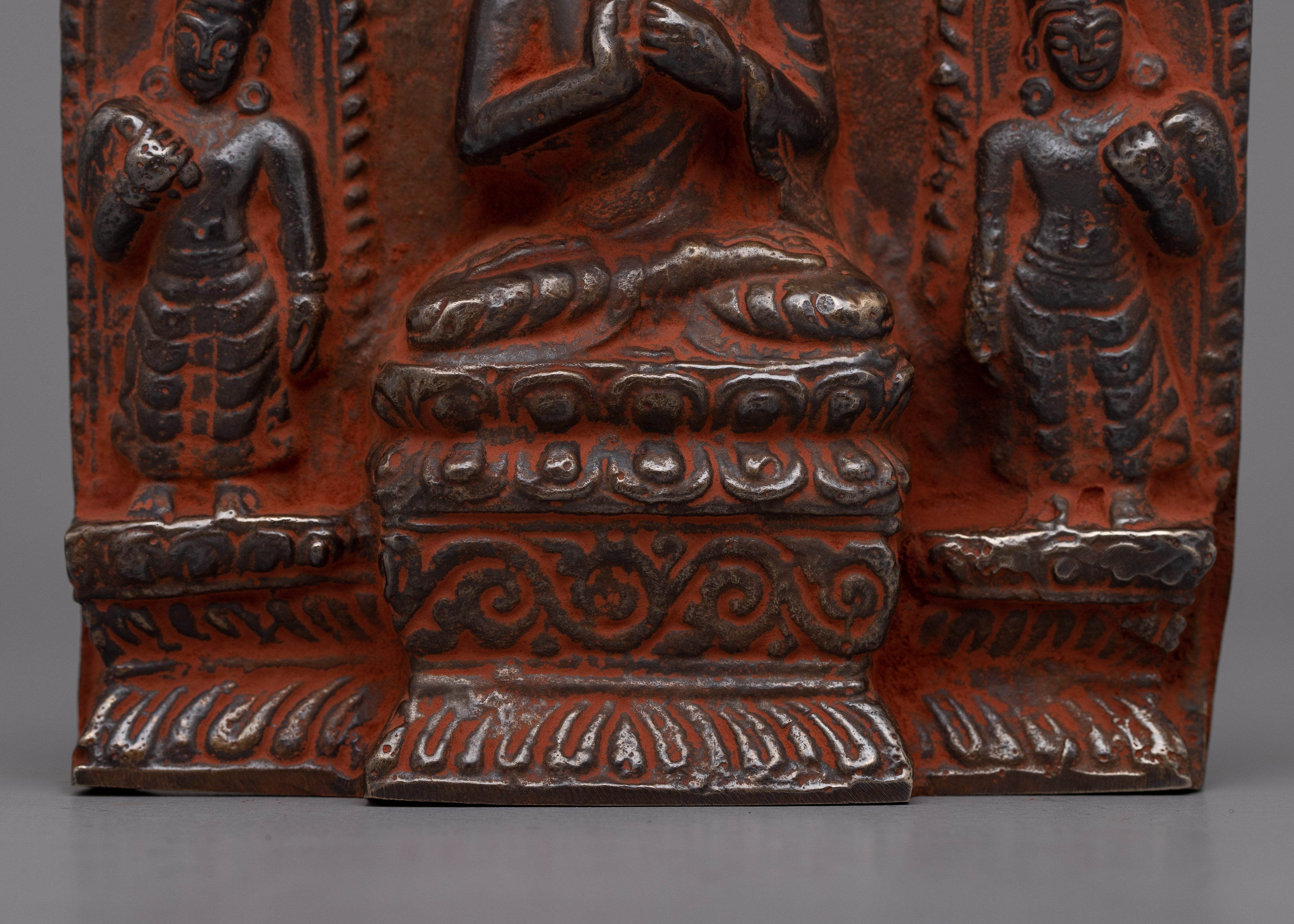 Brass Maitreya Buddha with Disciplies Statue | Harmonious Representation of Buddhist Teachings
