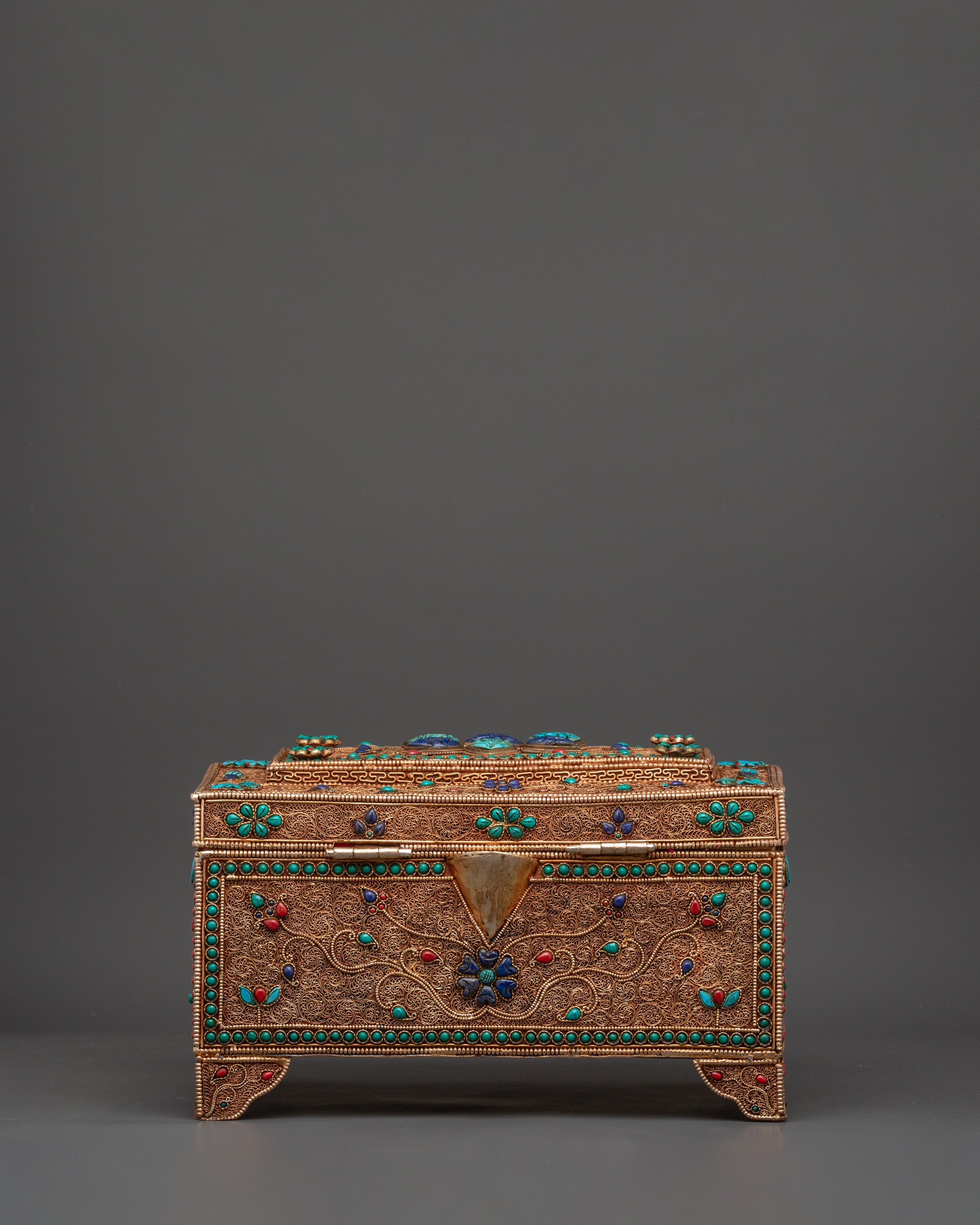 Handcrafted Sacred Tibetan Treasure Box | Spiritual Jewelry Holder, Boho Decor