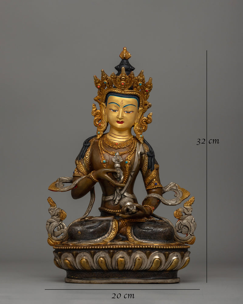 Gold-Plated Vajrasattva Holding an Upright Vajra | Altar Decor