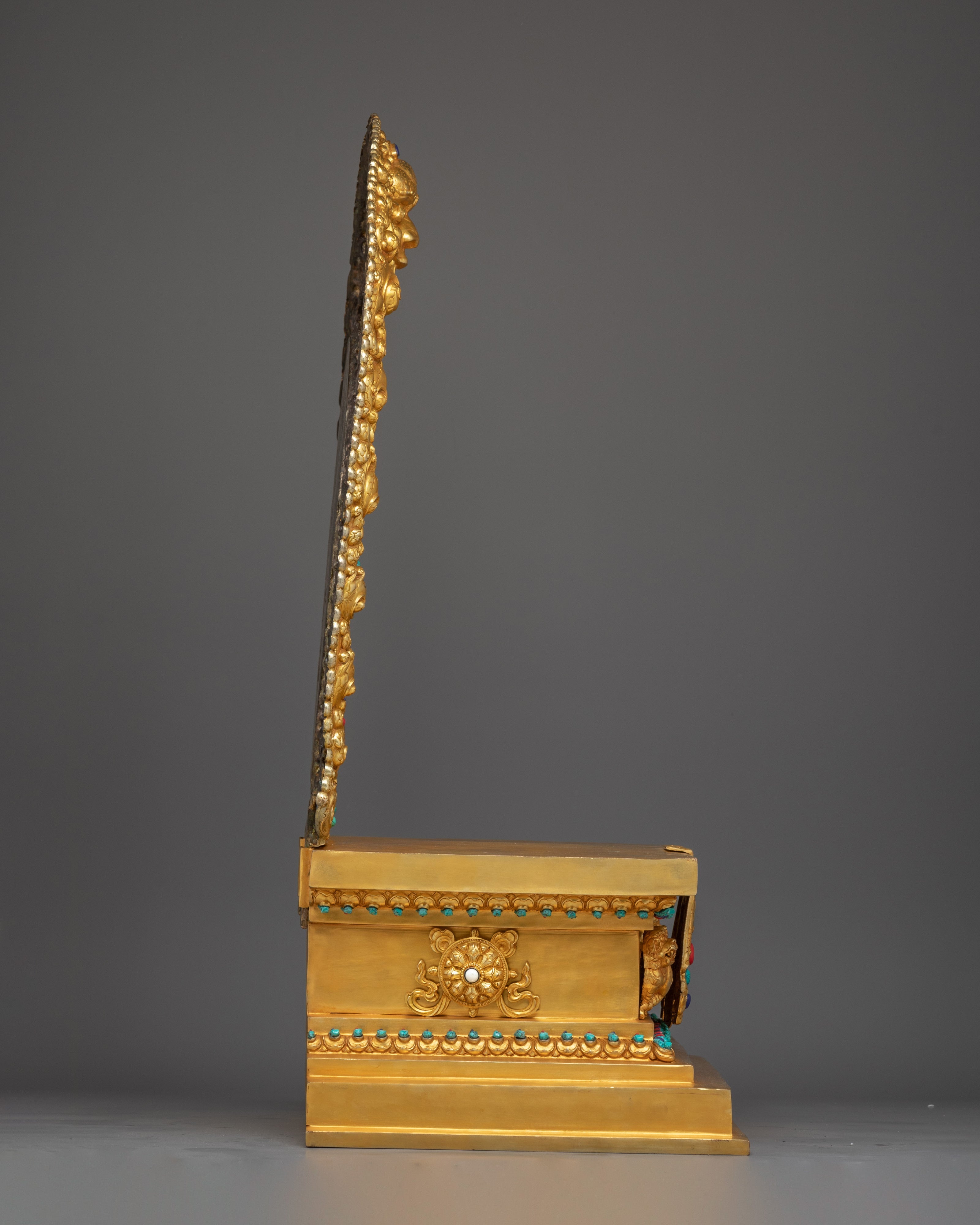 Hand-Carved Buddhist Throne | Gold Plated Throne