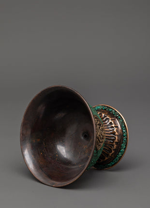 Oxidized Copper Offering Bowls | Tibetan Shrine Decor