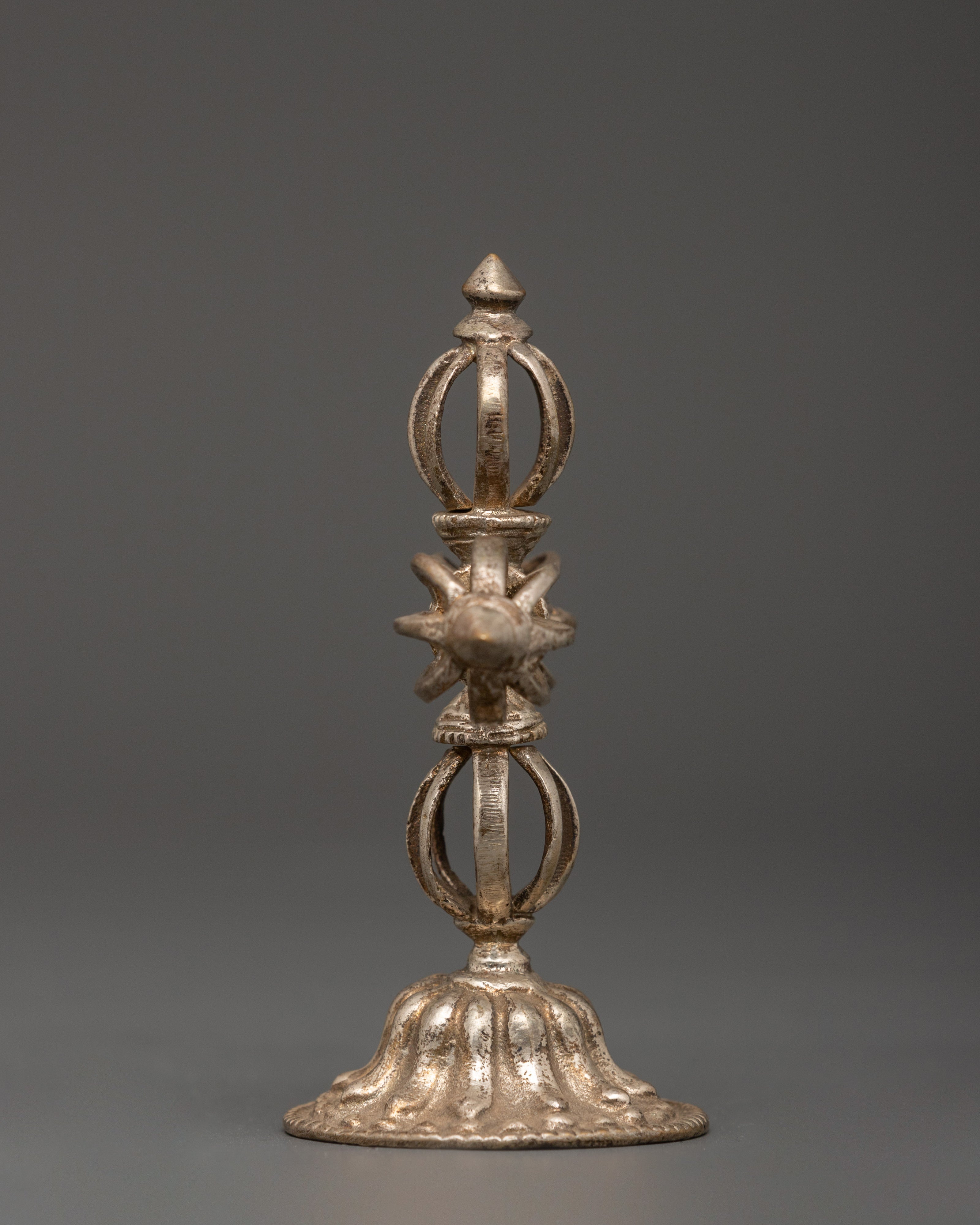 Bishwo Vajra with Stand | Copper Silver Plated Buddhist Ritual Tool