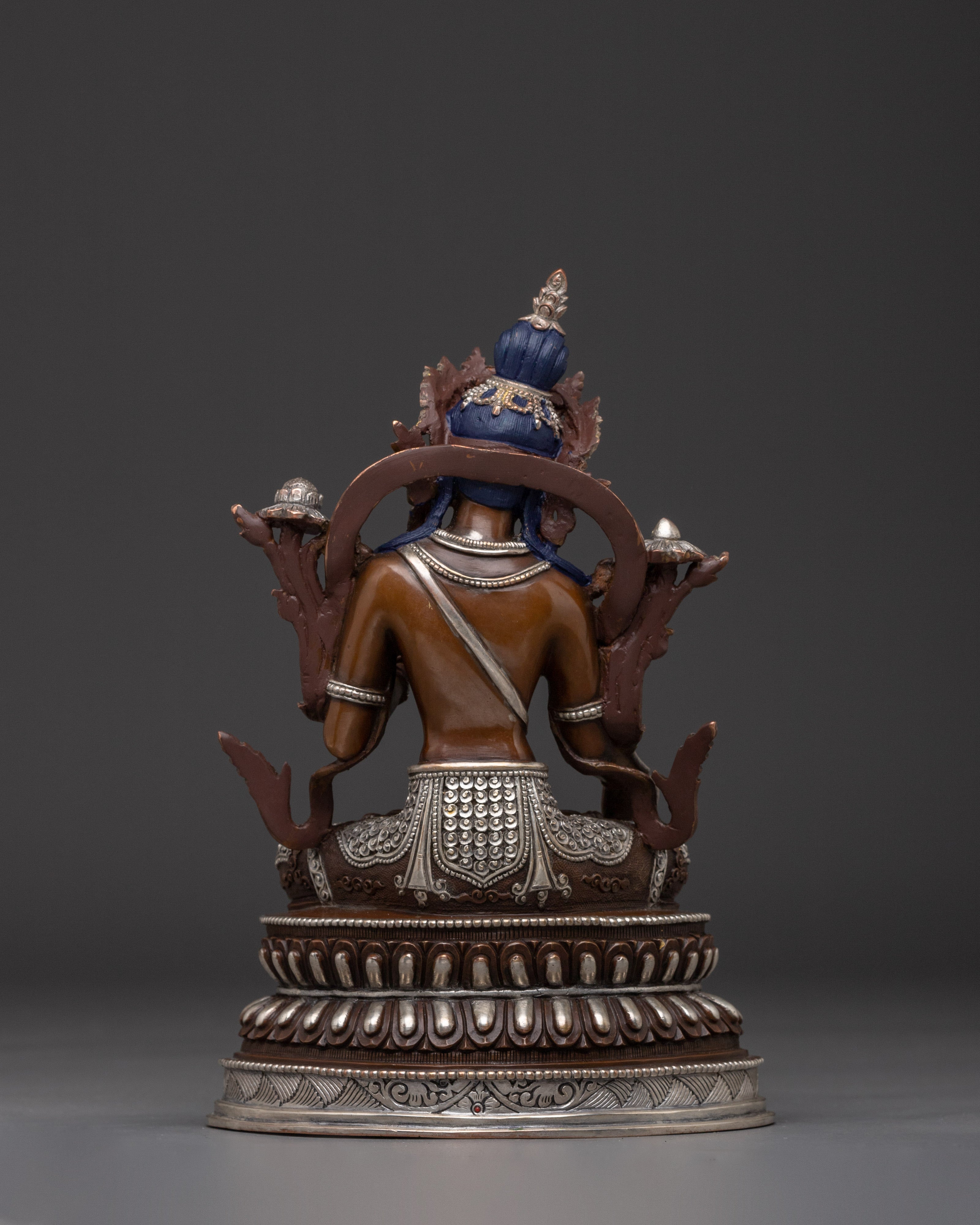 Longevity White Tara Oxidized Copper Statue | Tibetan Goddess of Compassion