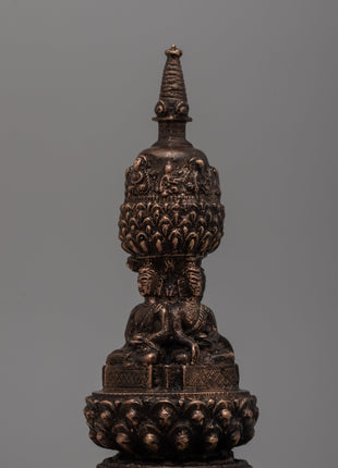 Traditional Sacred Buddhist Brass Stupa | Symbol of Enlightenment and Spiritual Growth