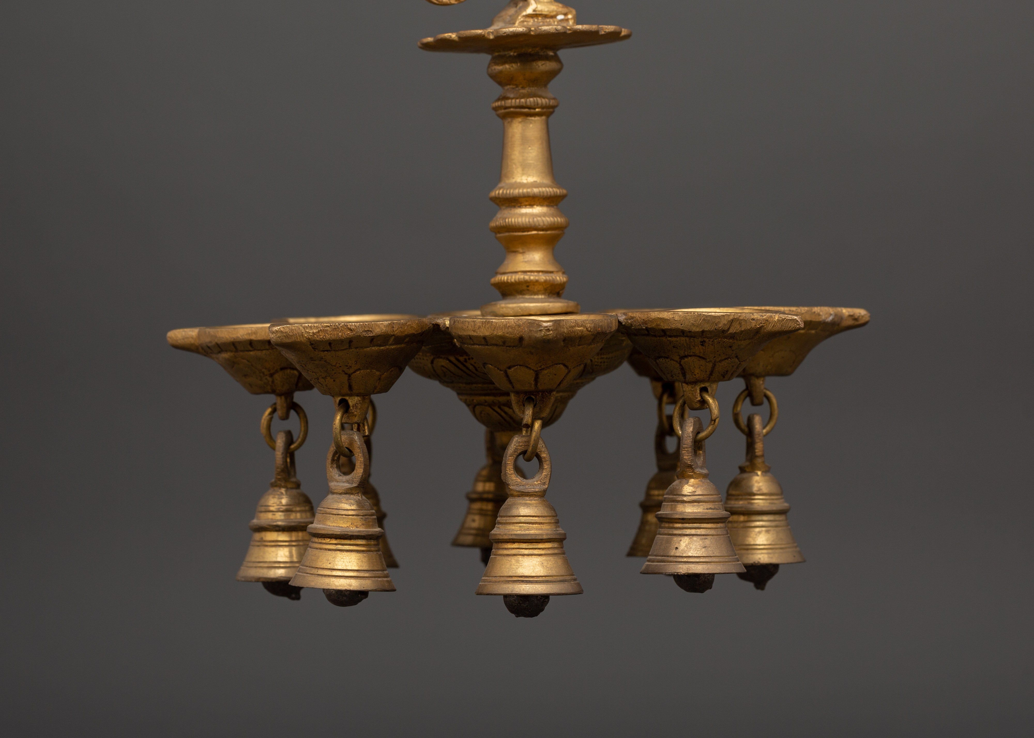 Brass Dalucha Hanging Oil Lamp | Ritual Decor for Temples, Homes