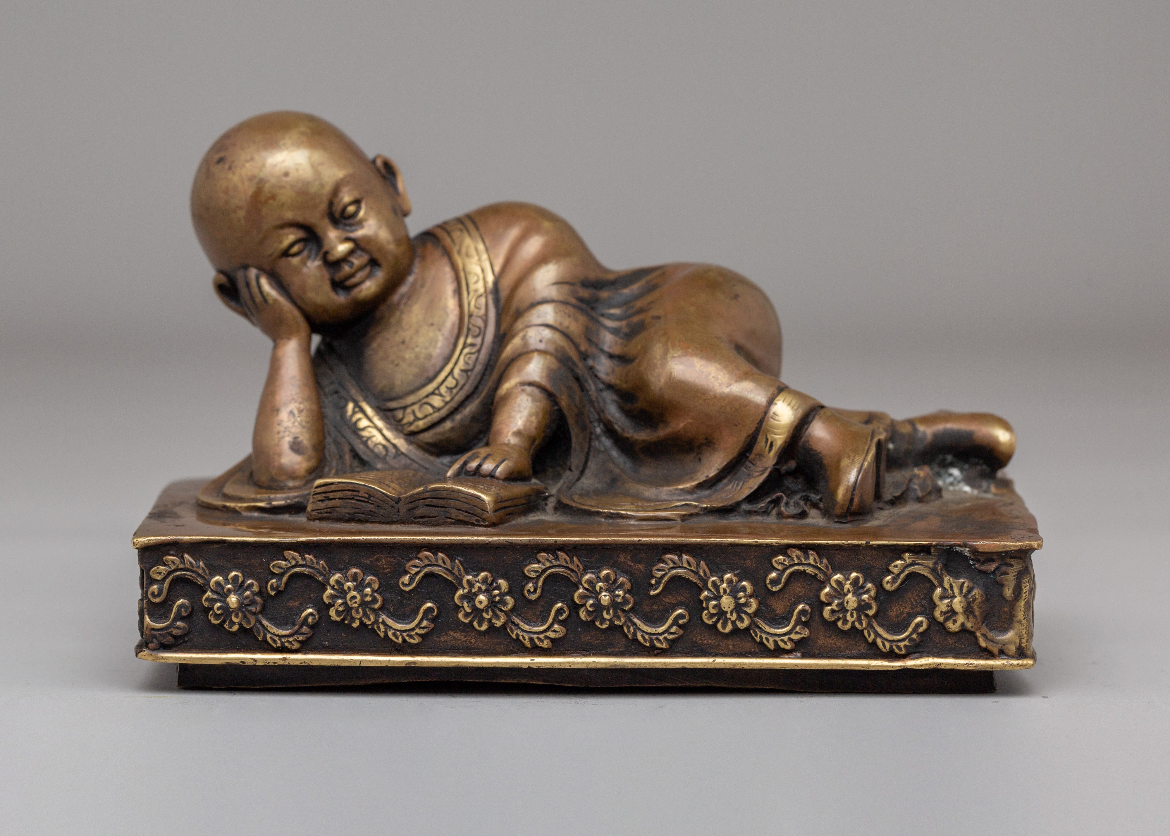 Buddhist Little Monk Statue | Handcrafted Bronze Tibetan Art