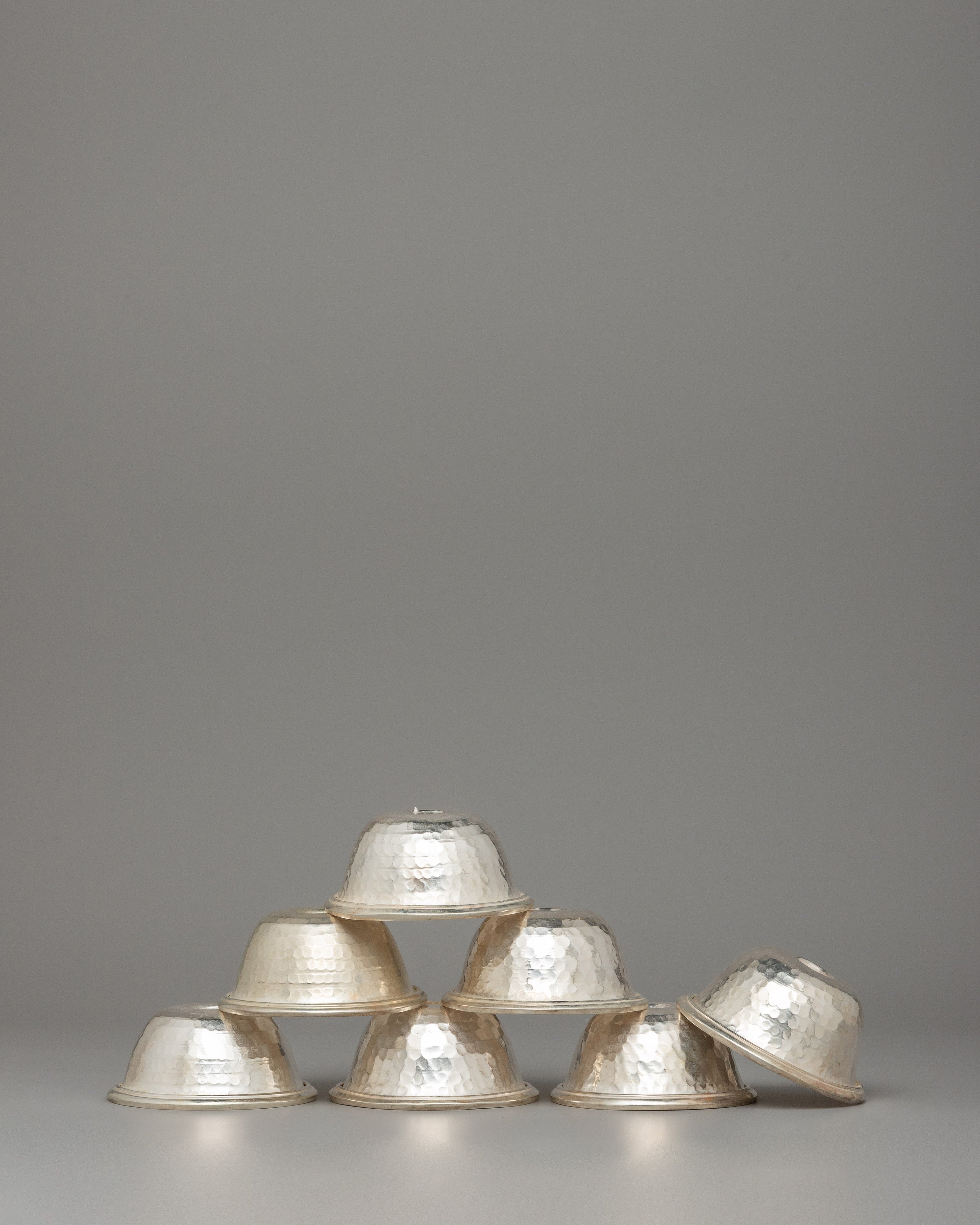 Offering Bowl Set for Altar | Silver Plated Copper Ritual Bowls