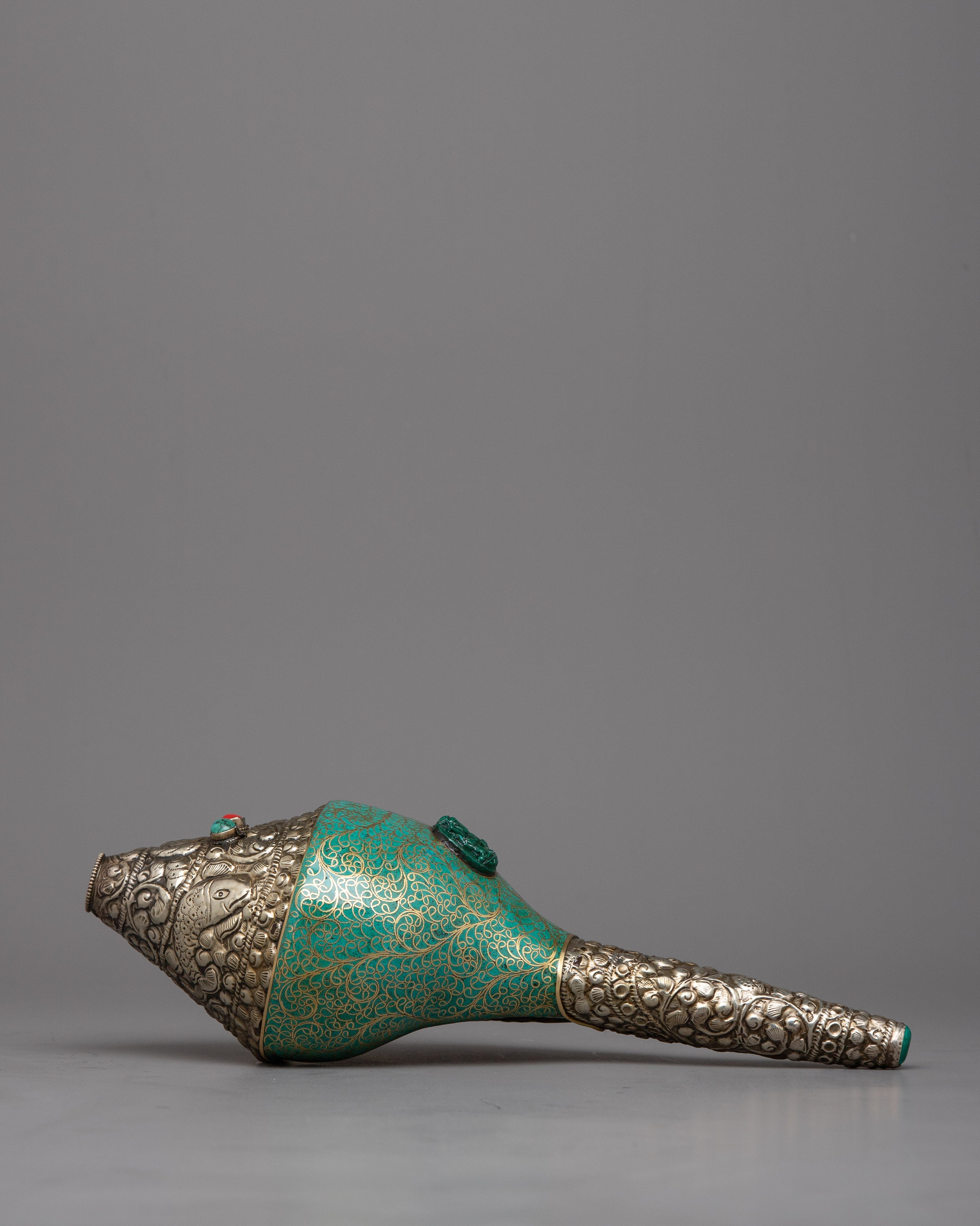 Tibetan Filigree Shanka | Traditional Symbol of Spiritual Sound and Offering