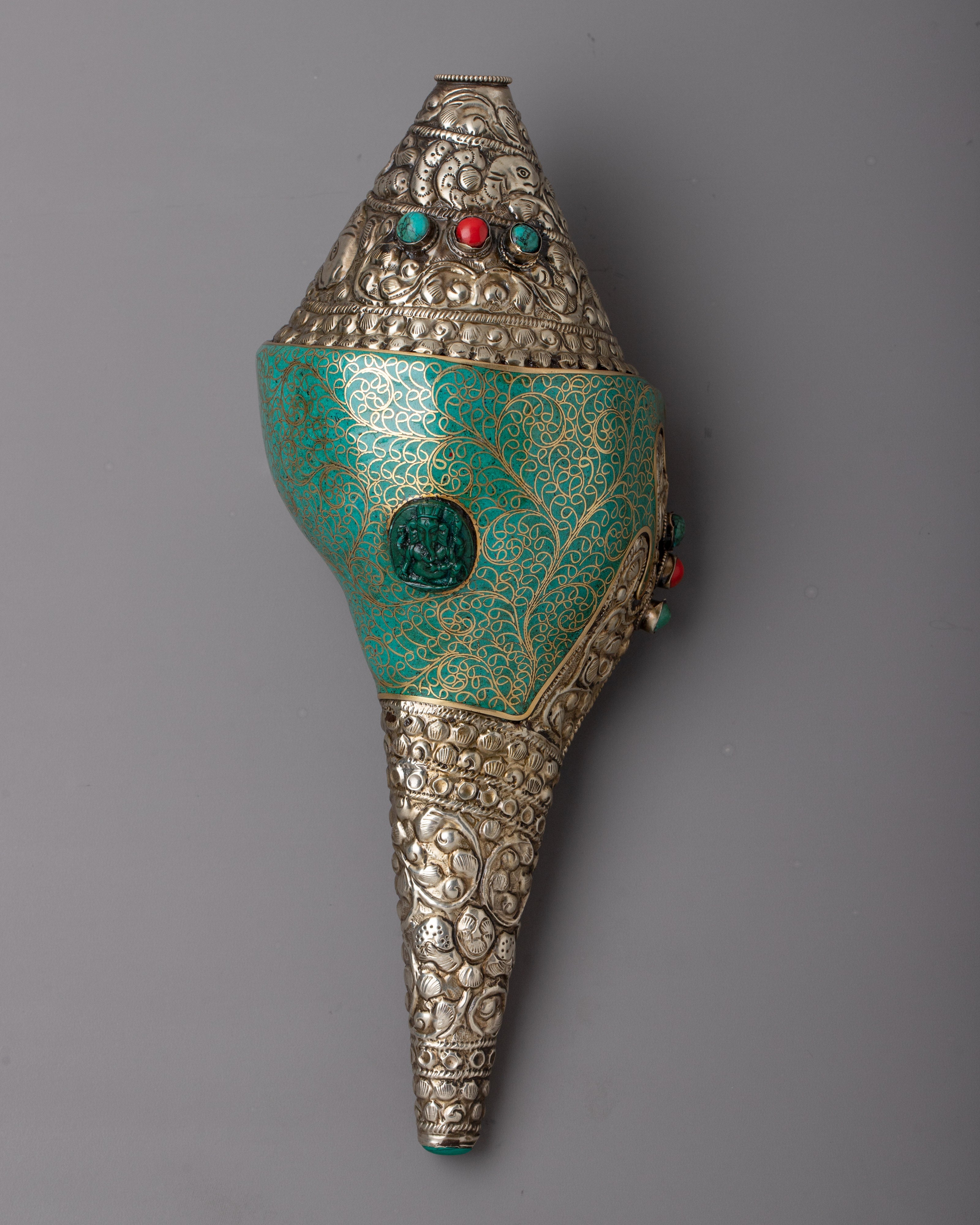 Tibetan Filigree Shanka | Traditional Symbol of Spiritual Sound and Offering