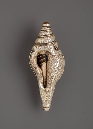 Spiritual Pure Silver Conch | Handmade Tibetan Buddhist Conch Shell