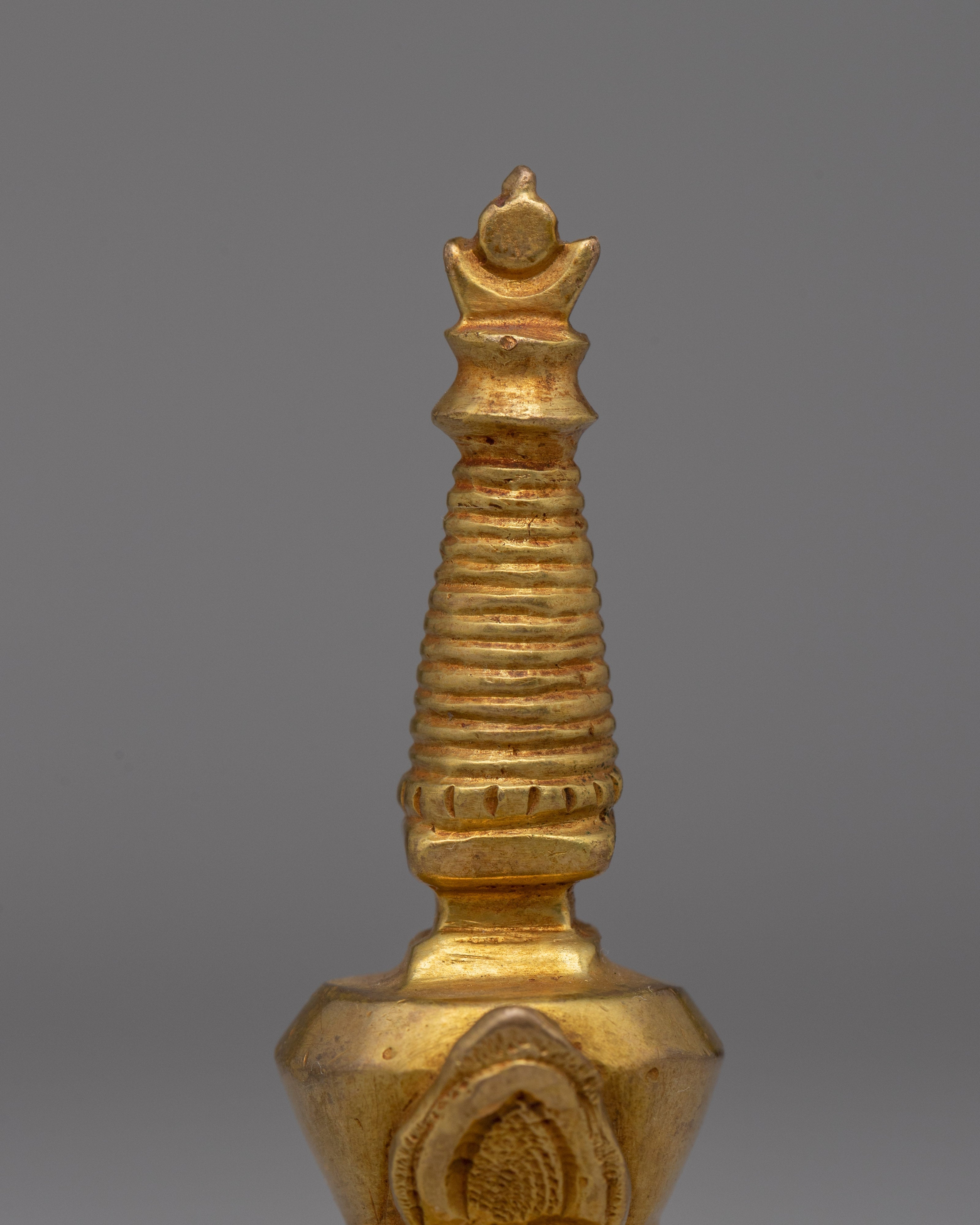 Elegant Gold-Plated Copper Stupa | Meditation and Spiritual Awakening