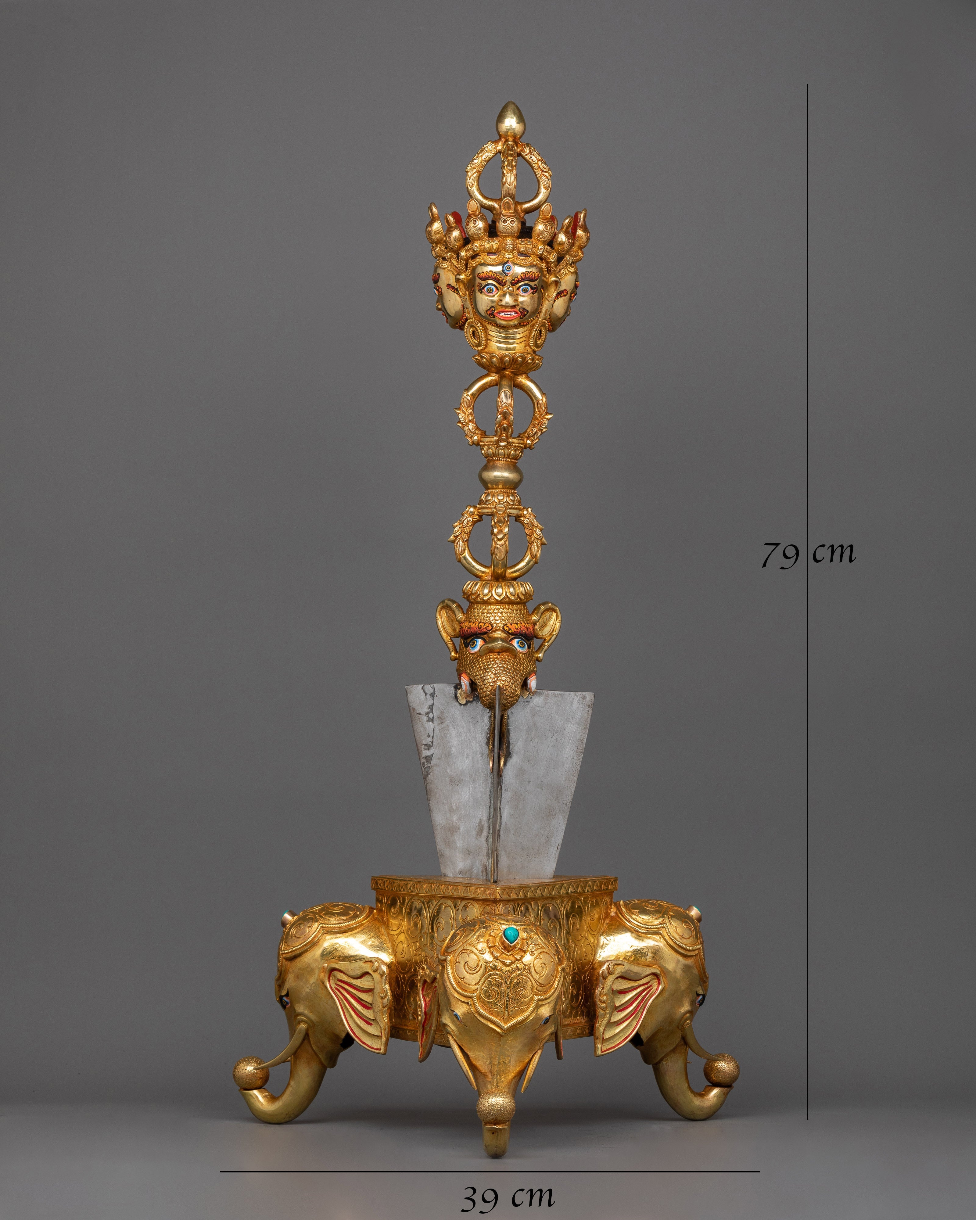Phurba Ritual Set with Stand | Exquisite Copper Craftsmanship for Sacred Ceremonies