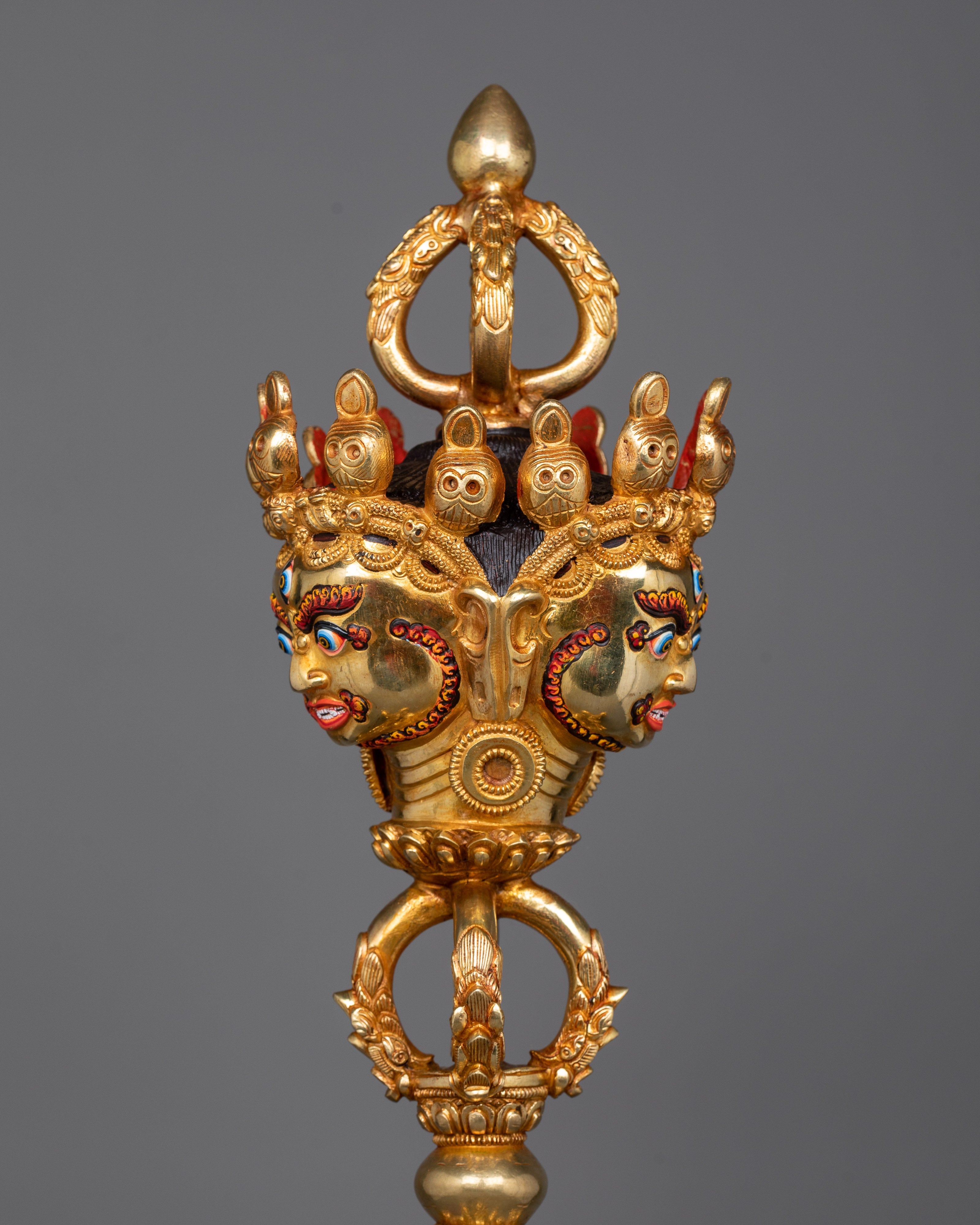 Phurba Ritual Set with Stand | Exquisite Copper Craftsmanship for Sacred Ceremonies