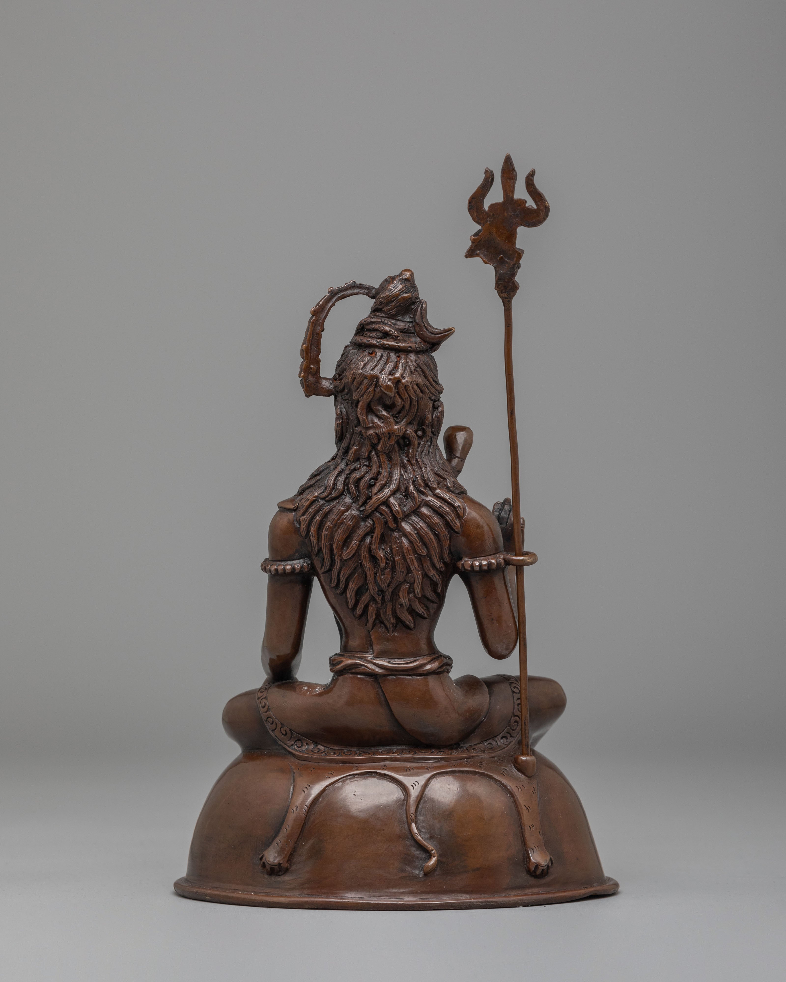 Spiritual Hindu Deity Shiva Statue | Oxidized Copper Body with Intricate Details