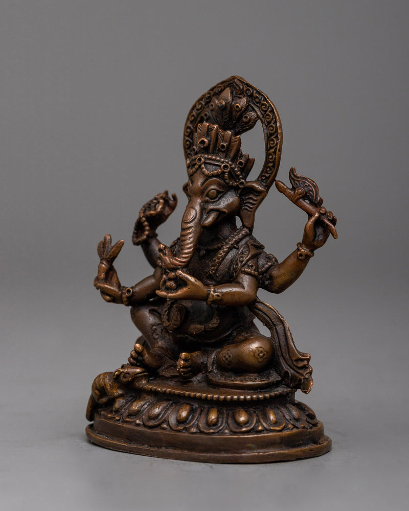 Copper Statue of Lord Ganesha | Machine made Statue  for Puja Rooms and Meditation Corners