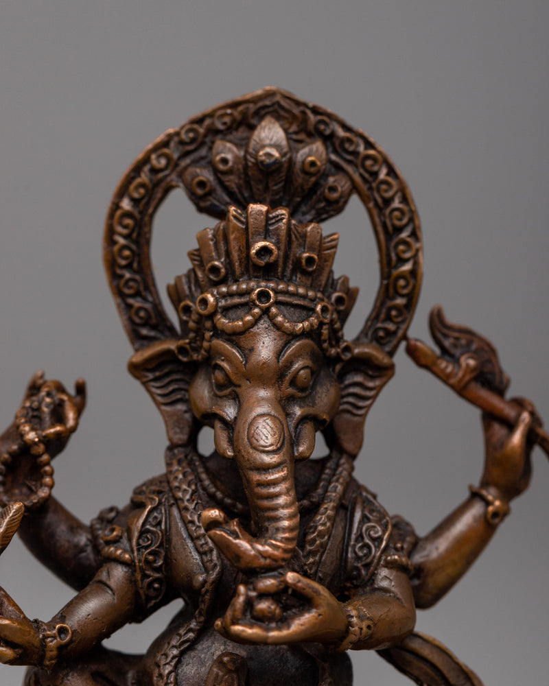 Copper Statue of Lord Ganesha | Machine made Statue  for Puja Rooms and Meditation Corners