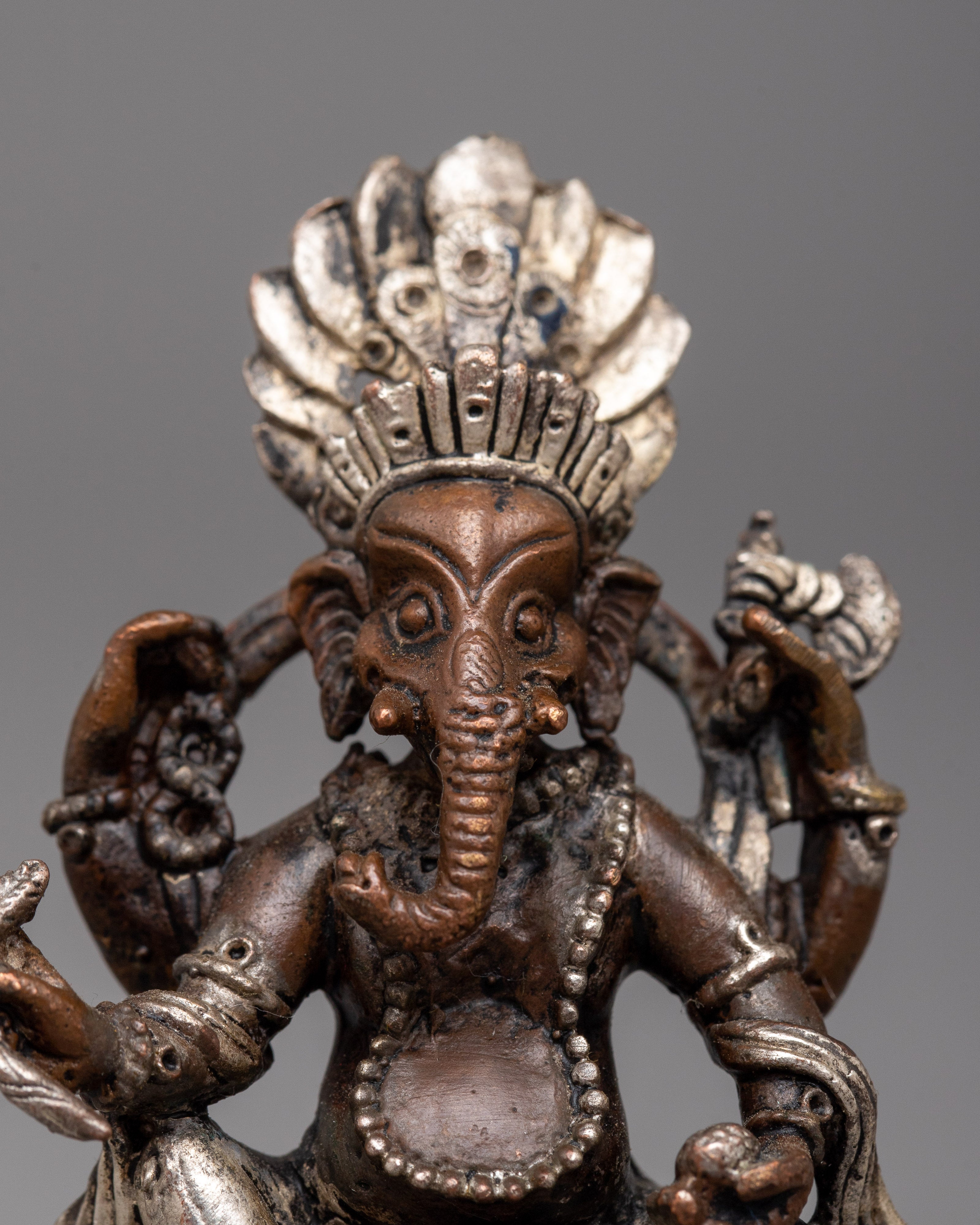 Oxidized Copper Ganesha Statue | Adorable Addition to Your Home Altar
