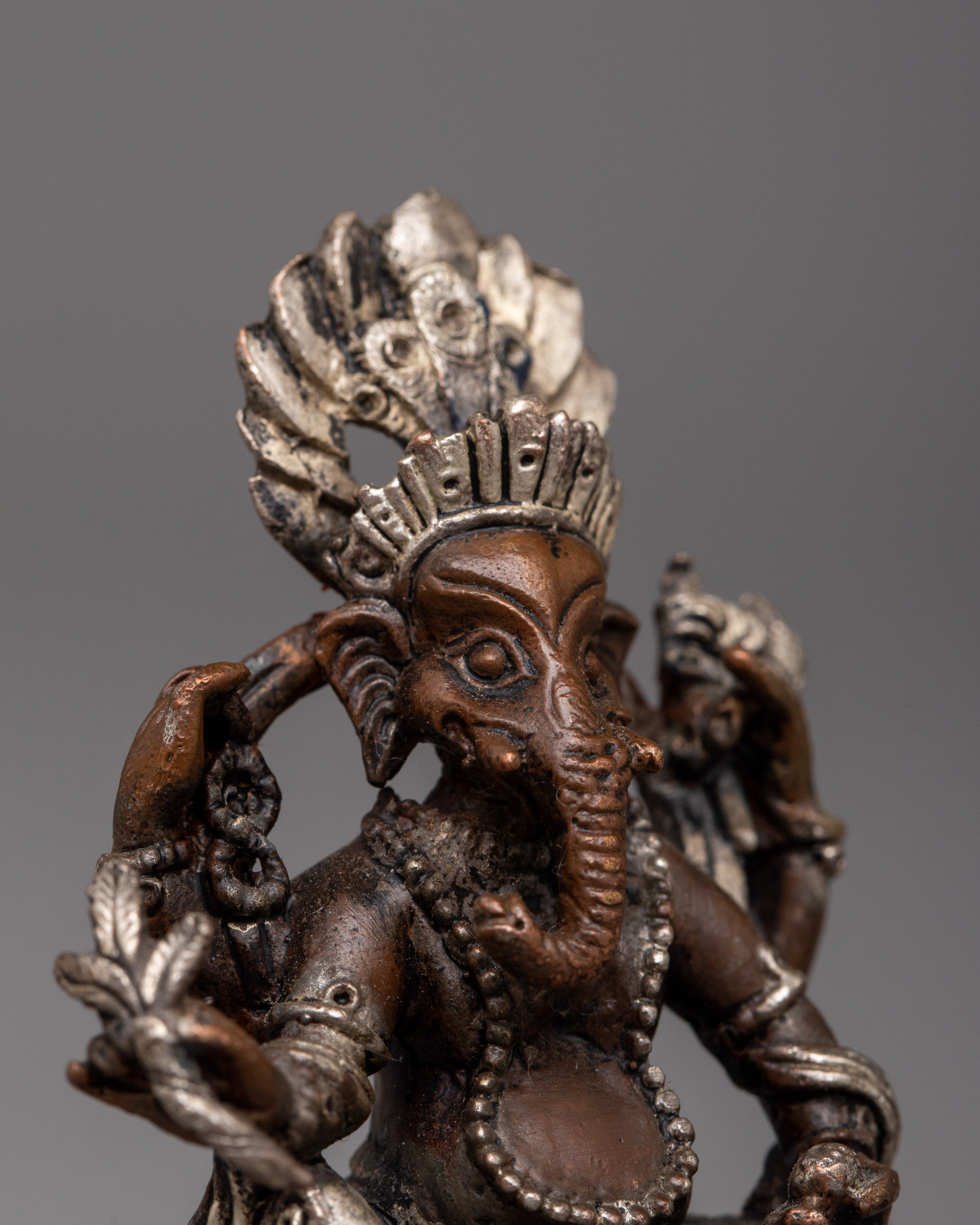 Oxidized Copper Ganesha Statue | Adorable Addition to Your Home Altar