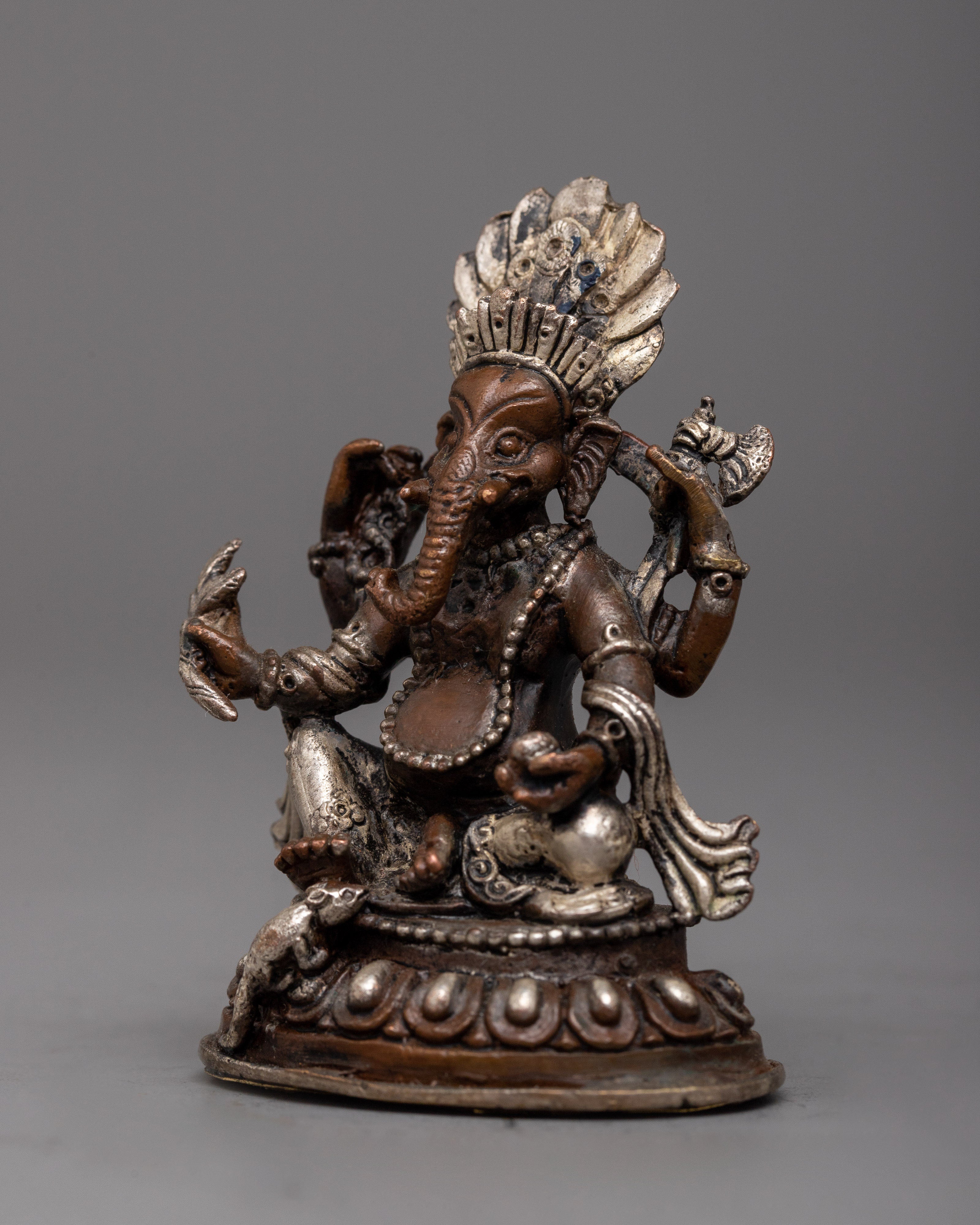 Oxidized Copper Ganesha Statue | Adorable Addition to Your Home Altar
