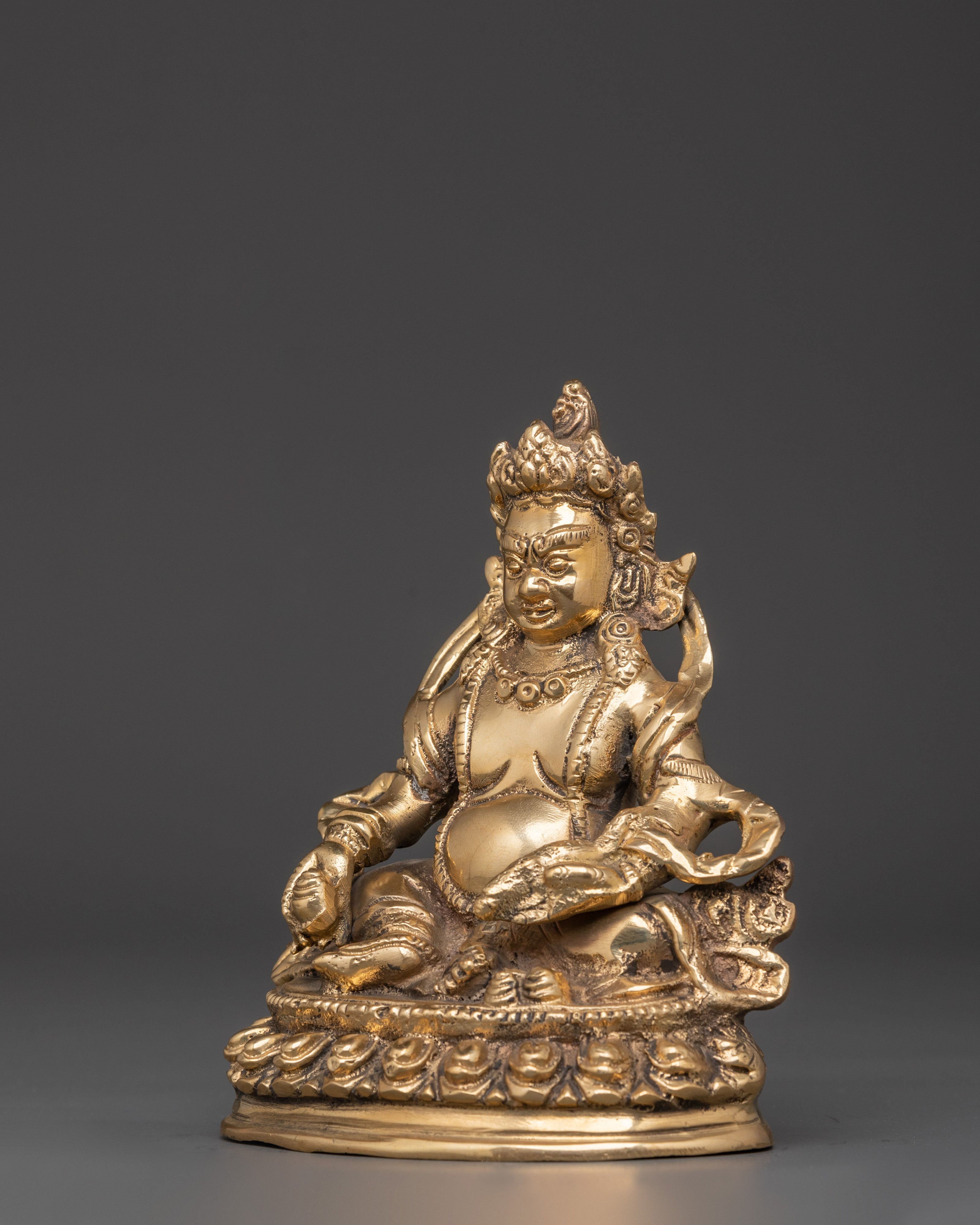 Handcrafted Brass Dzambhala Statue | Wealth Deity of Prosperity and Abundance