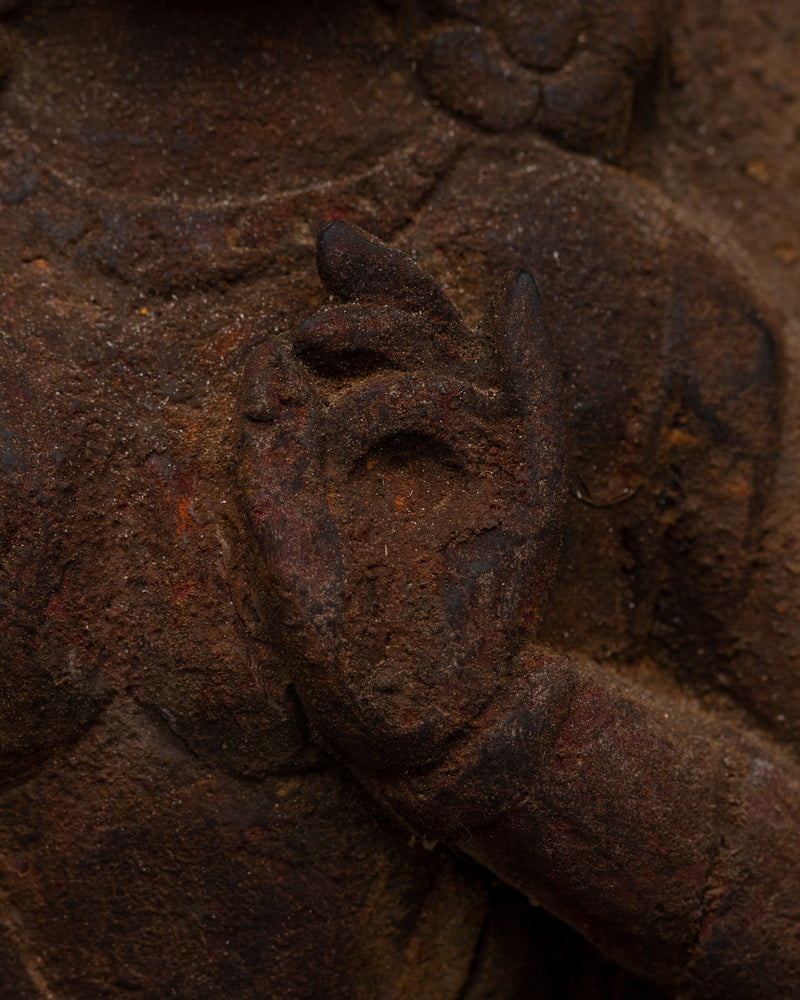 Hand-Carved Manjusri Bodhi Wooden Bodhisattva Statue