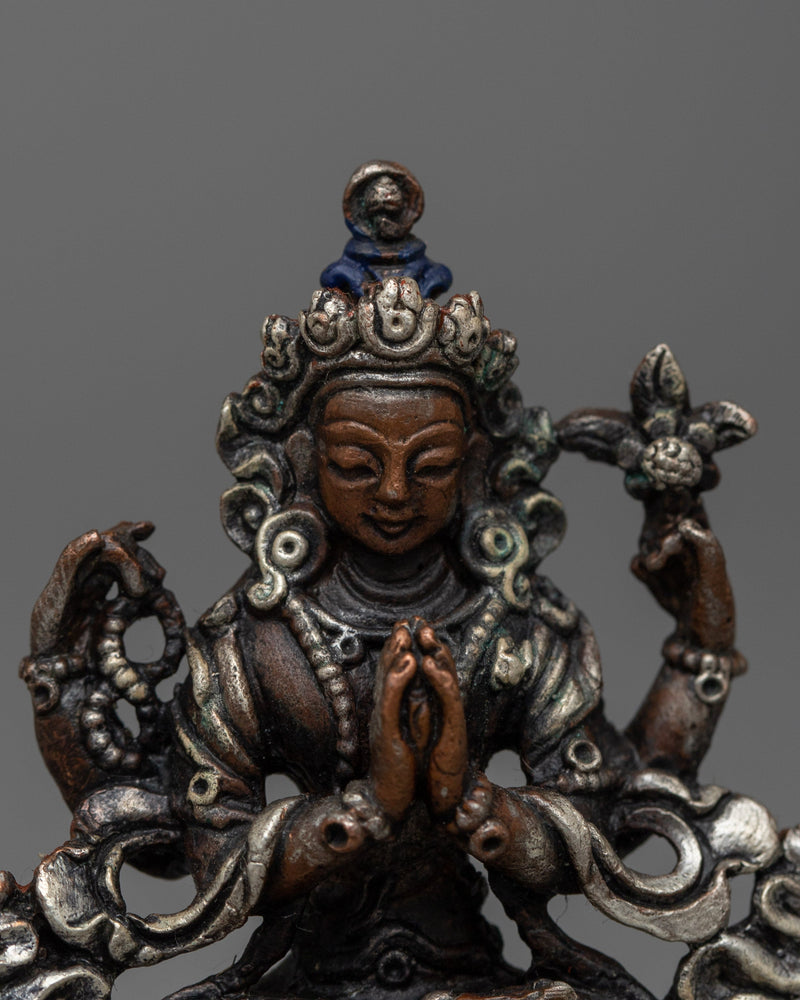 Copper Statue of Chenresig | Symbol of Infinite Love and Mercy