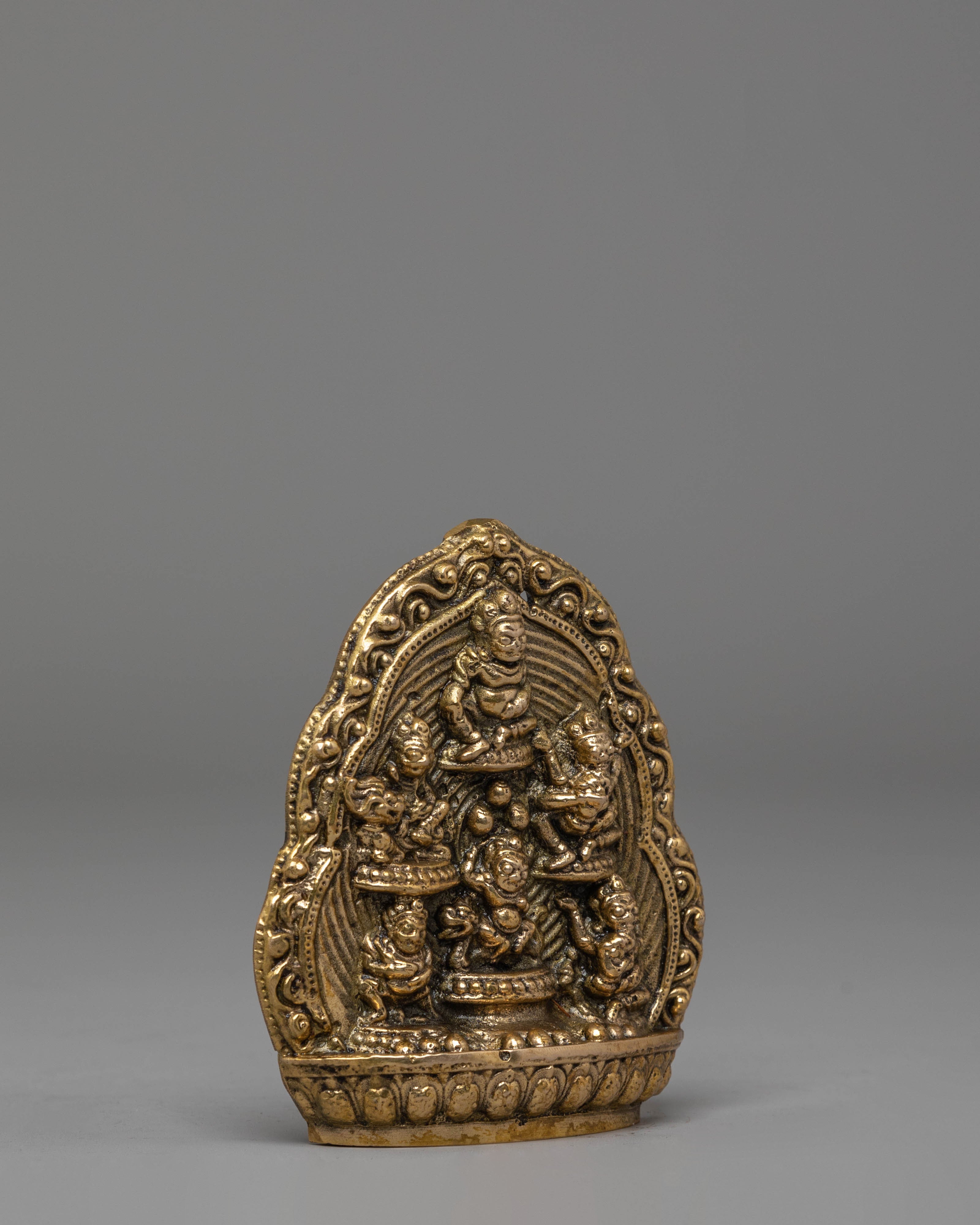 Buddhist Wealth Icon Dzambhala Set Statue | Tibetan Prosperity Symbol