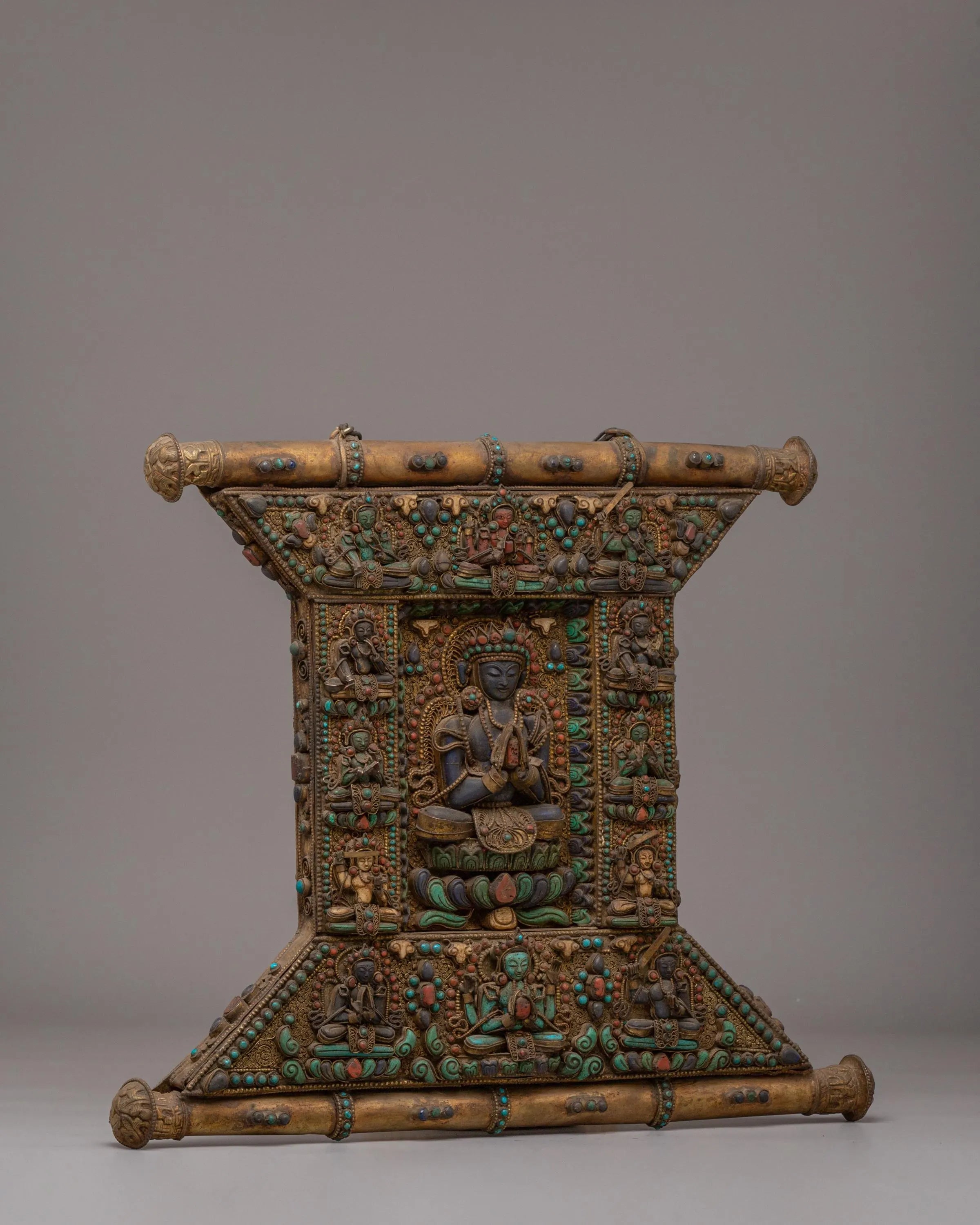 Tibetan Chenrezig Wall Hanging | Metal Thangka For Decor