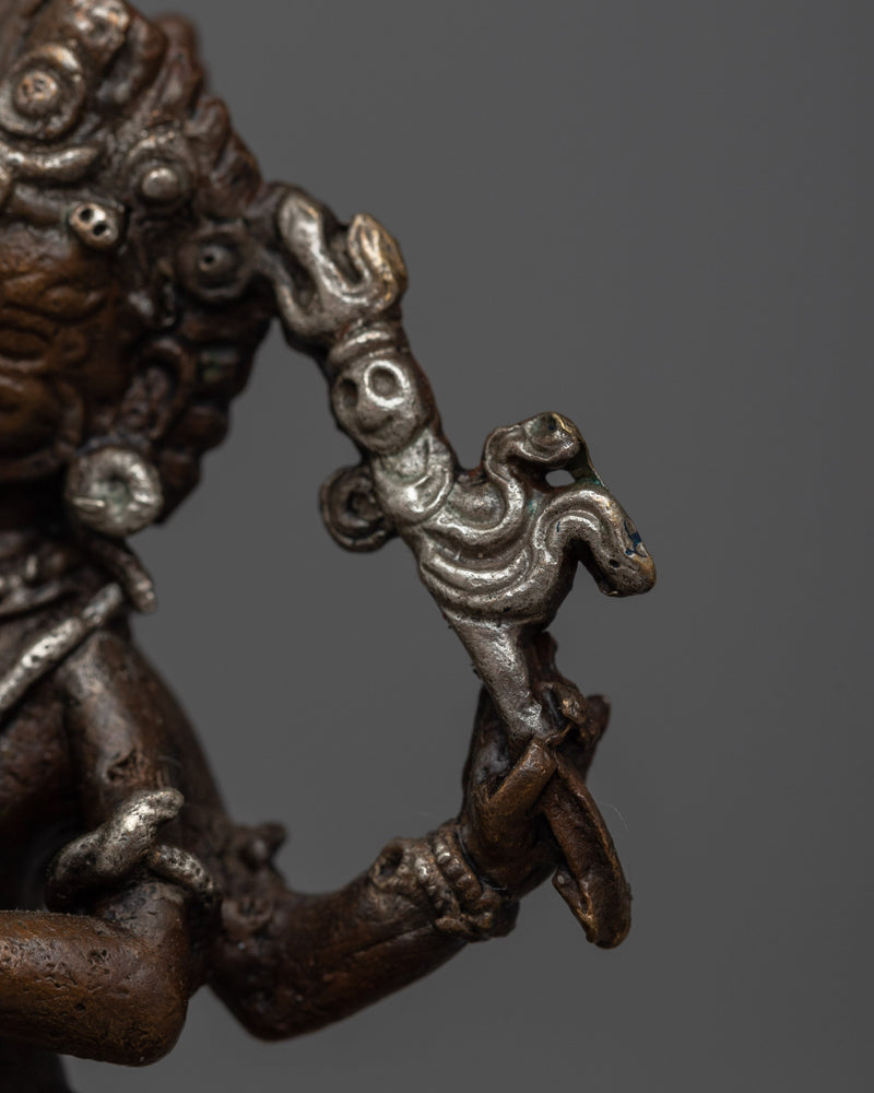 Small Mahakala Statue | Embodying Power and Protection in a Copper