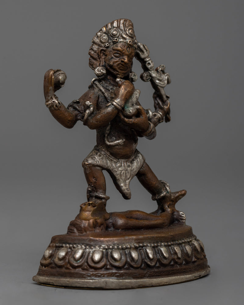 Small Mahakala Statue | Embodying Power and Protection in a Copper