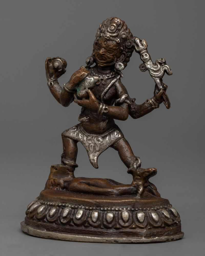 Small Mahakala Statue | Embodying Power and Protection in a Copper