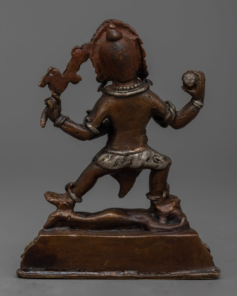 Small Mahakala Statue | Embodying Power and Protection in a Copper