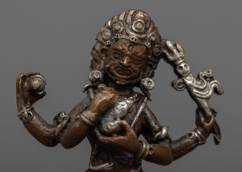 Small Mahakala Statue | Embodying Power and Protection in a Copper