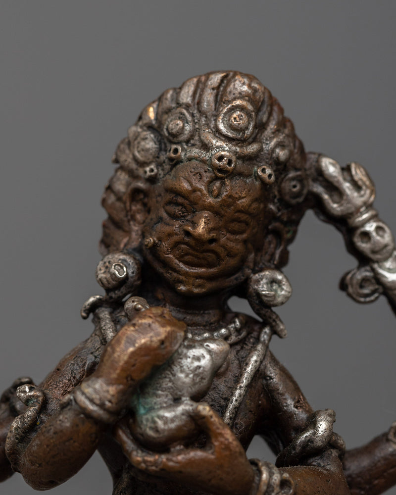 Small Mahakala Statue | Embodying Power and Protection in a Copper