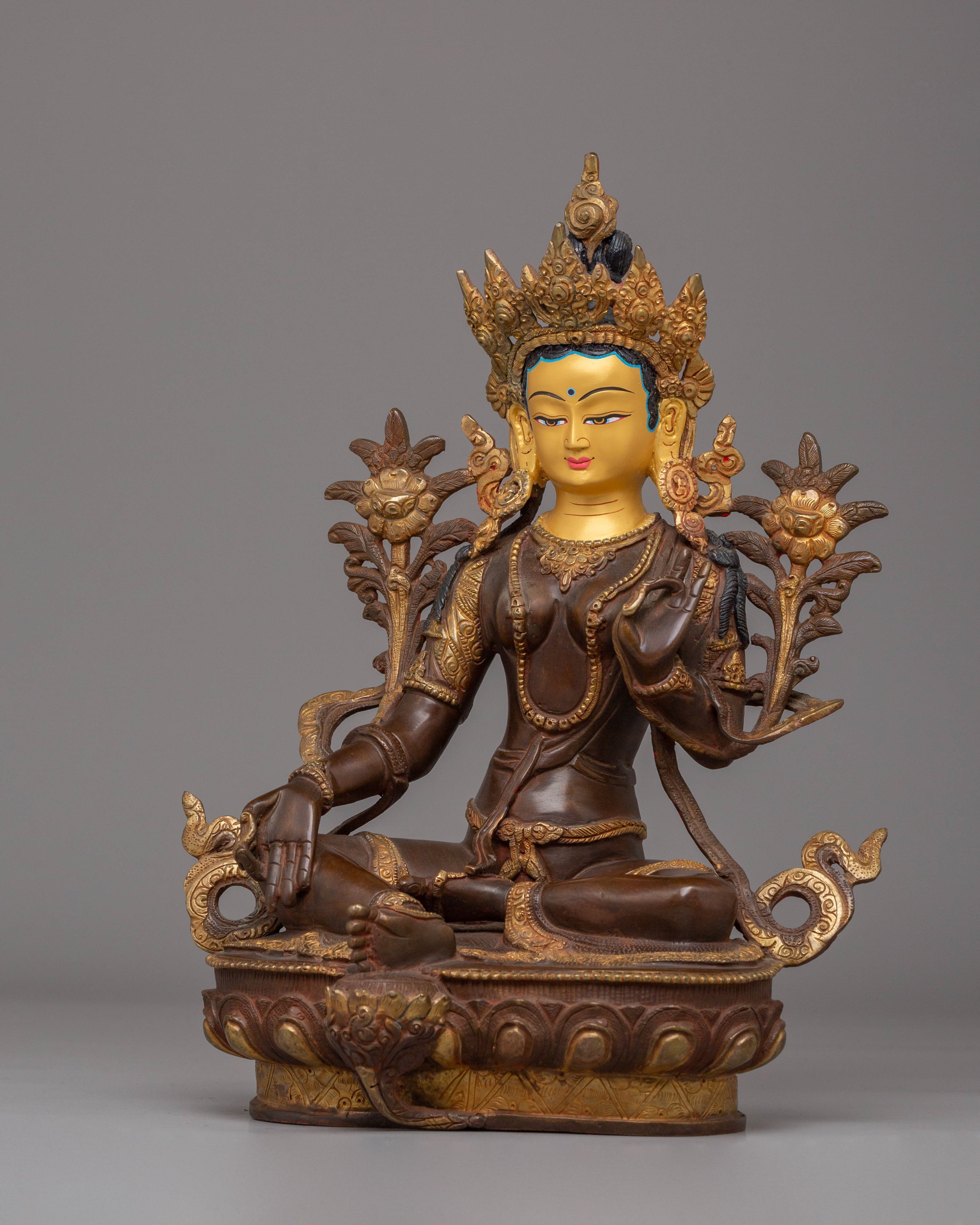 Shyama Tara Sculpture | Goddess of Compassion Green Tara Statue