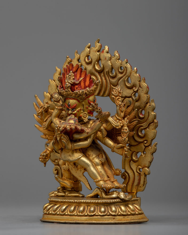 Vajrakilaya Prayer Statue | Gold-Plated for Spiritual Blessings