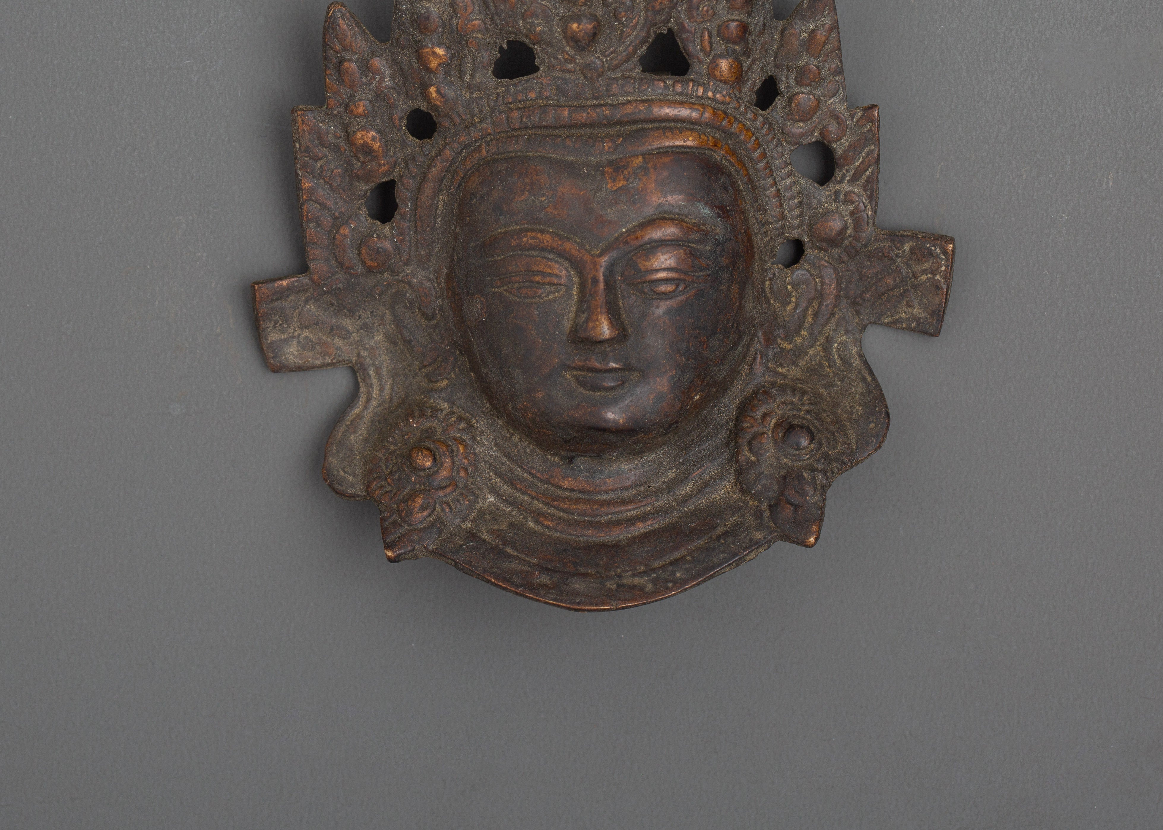 Exquisite Brass Tara Devi Wall Hanging | Handcrafted Buddhist Goddess Decor