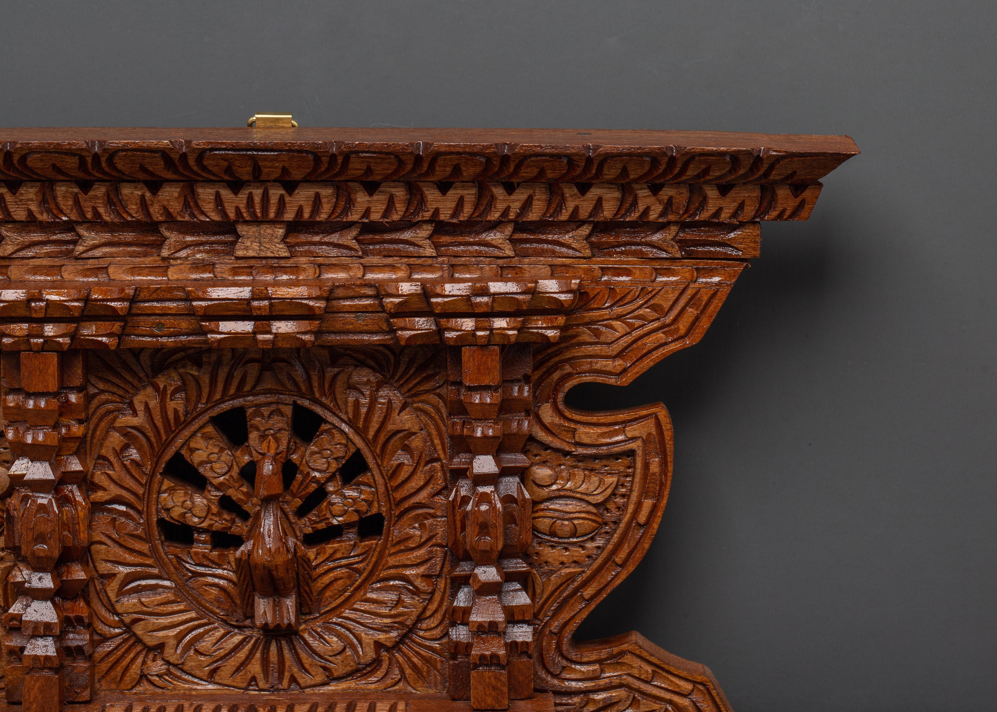 Wooden Hand Carved Peacock Wall Hanging | Symbol of Beauty