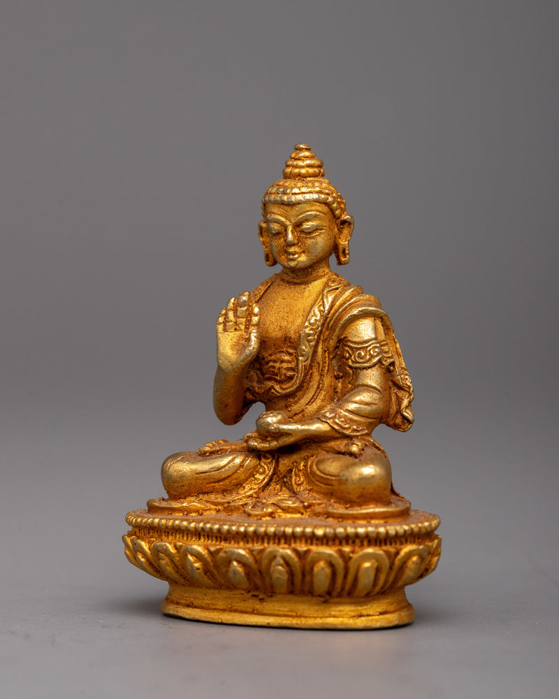 Machine-Made Copper Amoghasiddhi Buddha Statue | Symbolizing Spiritual Attainment