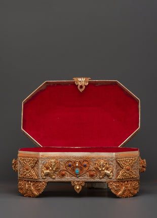 Tibetan Treasure Box with Coral | Sacred Stones & Buddhist Symbolism