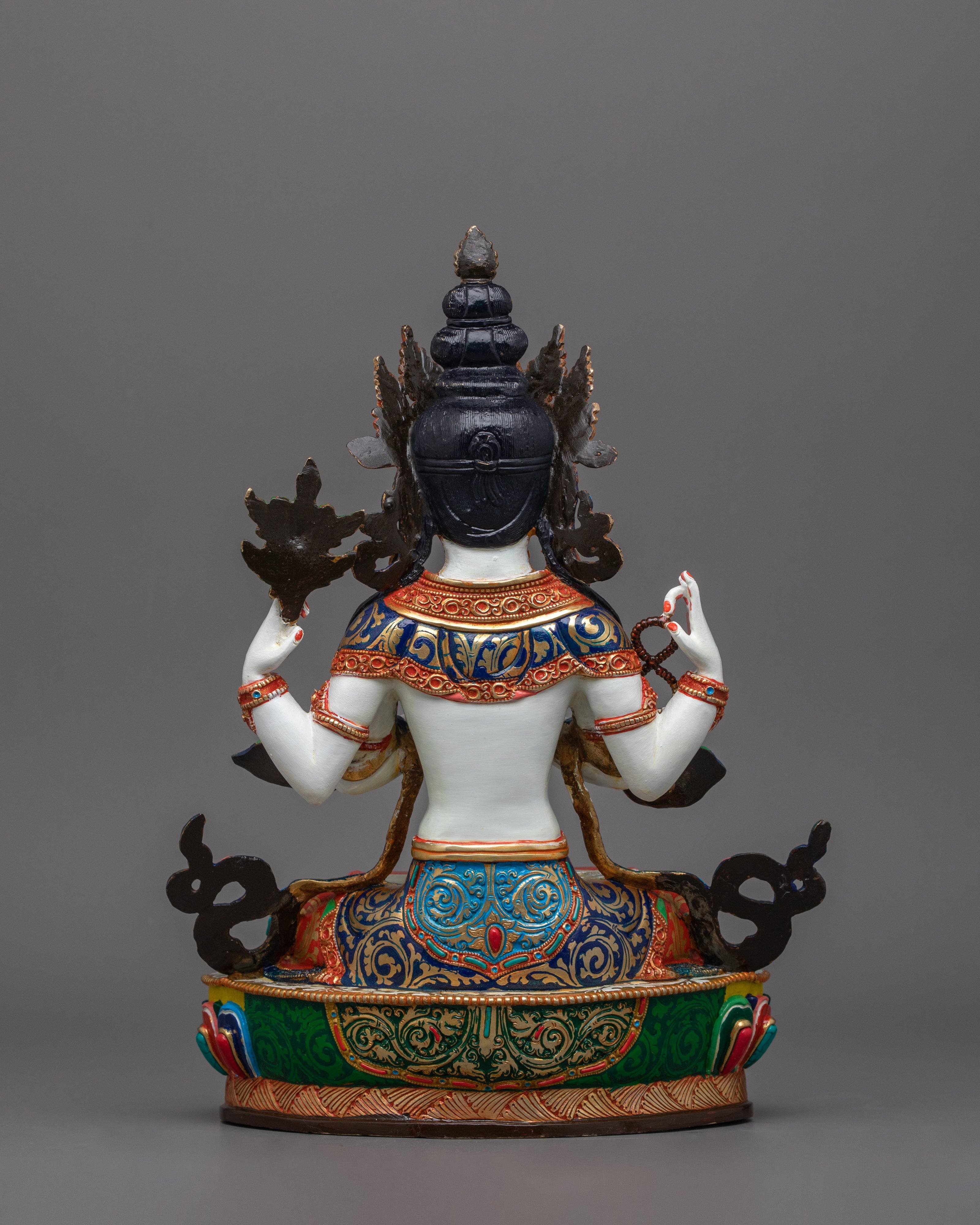 Chenrezig Buddhist Deity Sculpture | Hand-Crafted Traditional Artwork