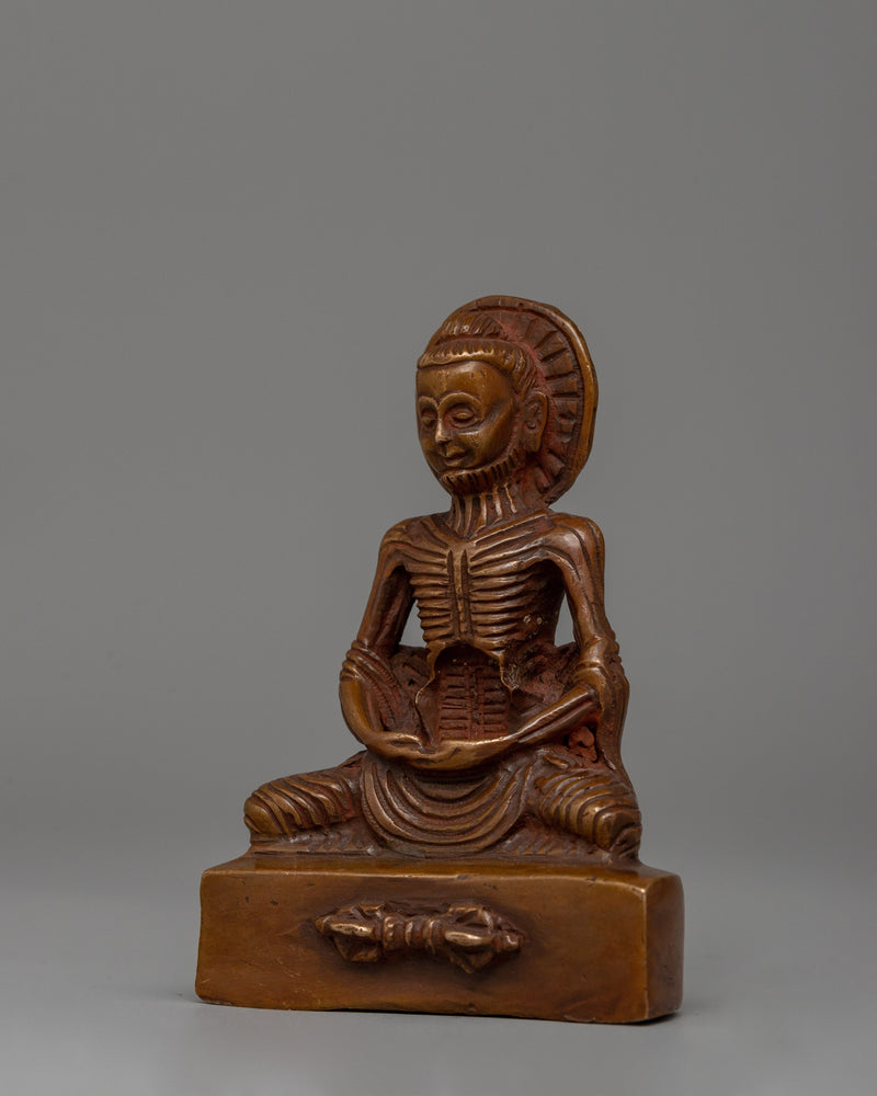 Oxidized Copper Fasting Buddha Statue | Dhyani Buddha Figurine for Spiritual Spaces