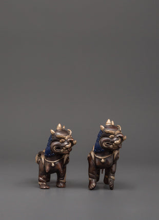 tibetan-snow-lion-statue-set