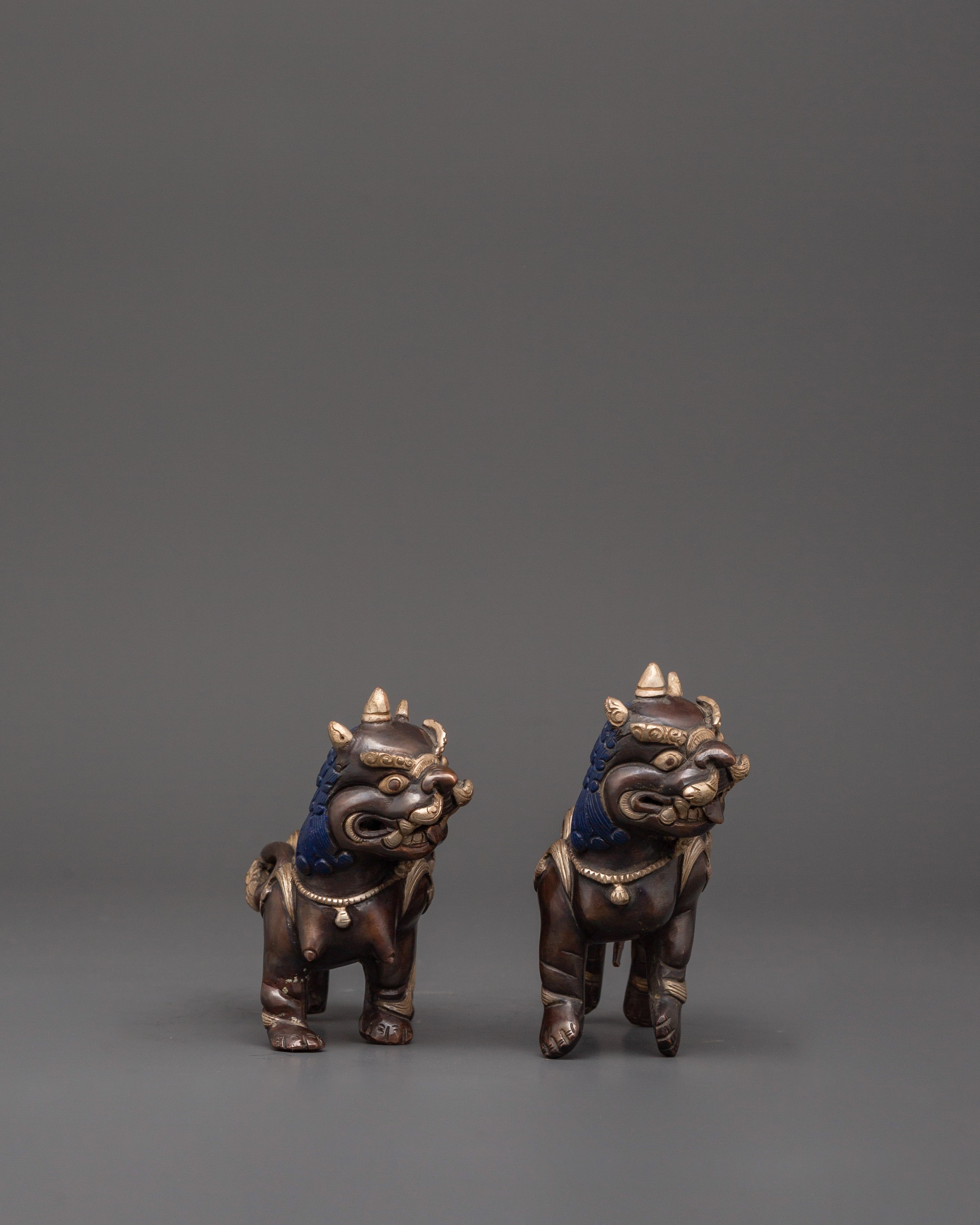 tibetan-snow-lion-statue-set