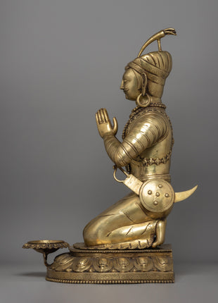 Malla King and Queen Brass Sculpture Set | Bhaktapur Royal Figures