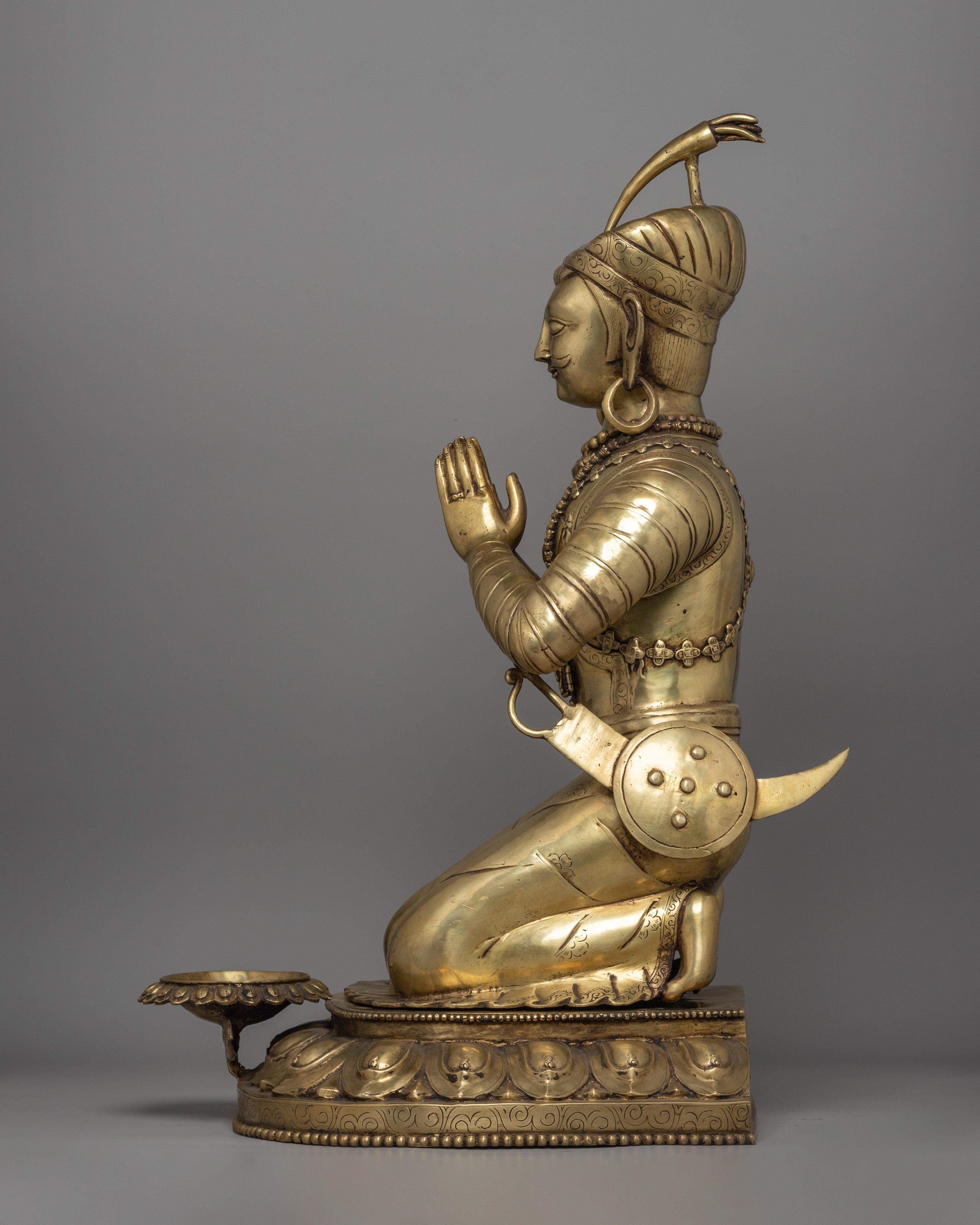 Malla King and Queen Brass Sculpture Set | Bhaktapur Royal Figures